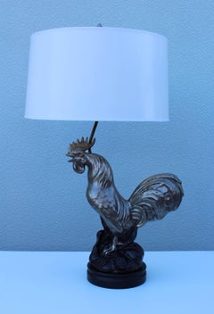 1950s Ceramic Rooster Table Lamp