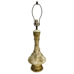 1950s Ceramic Rose Designed Table Lamp