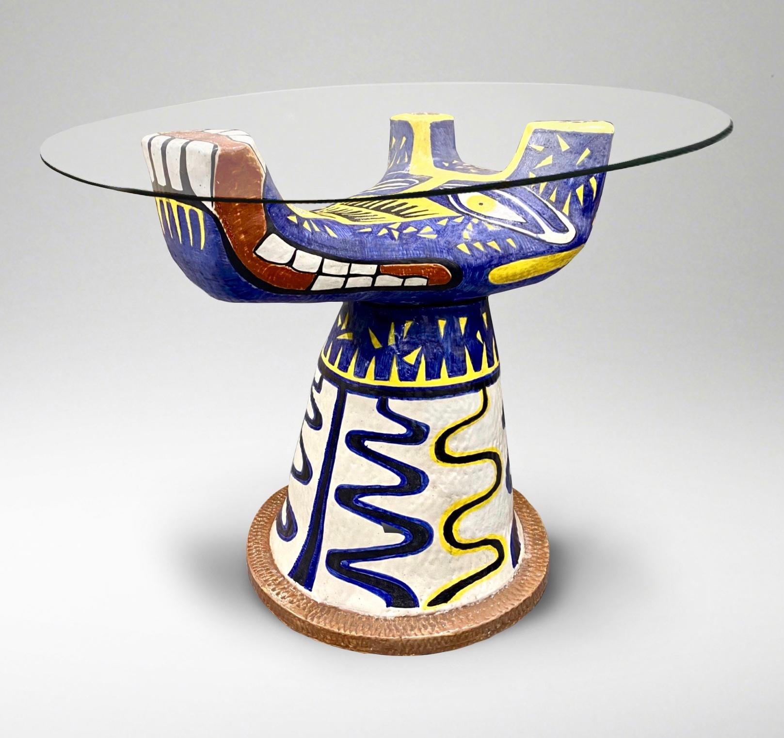 Italian 1950s Ceramic Table by Salvatore Meli
