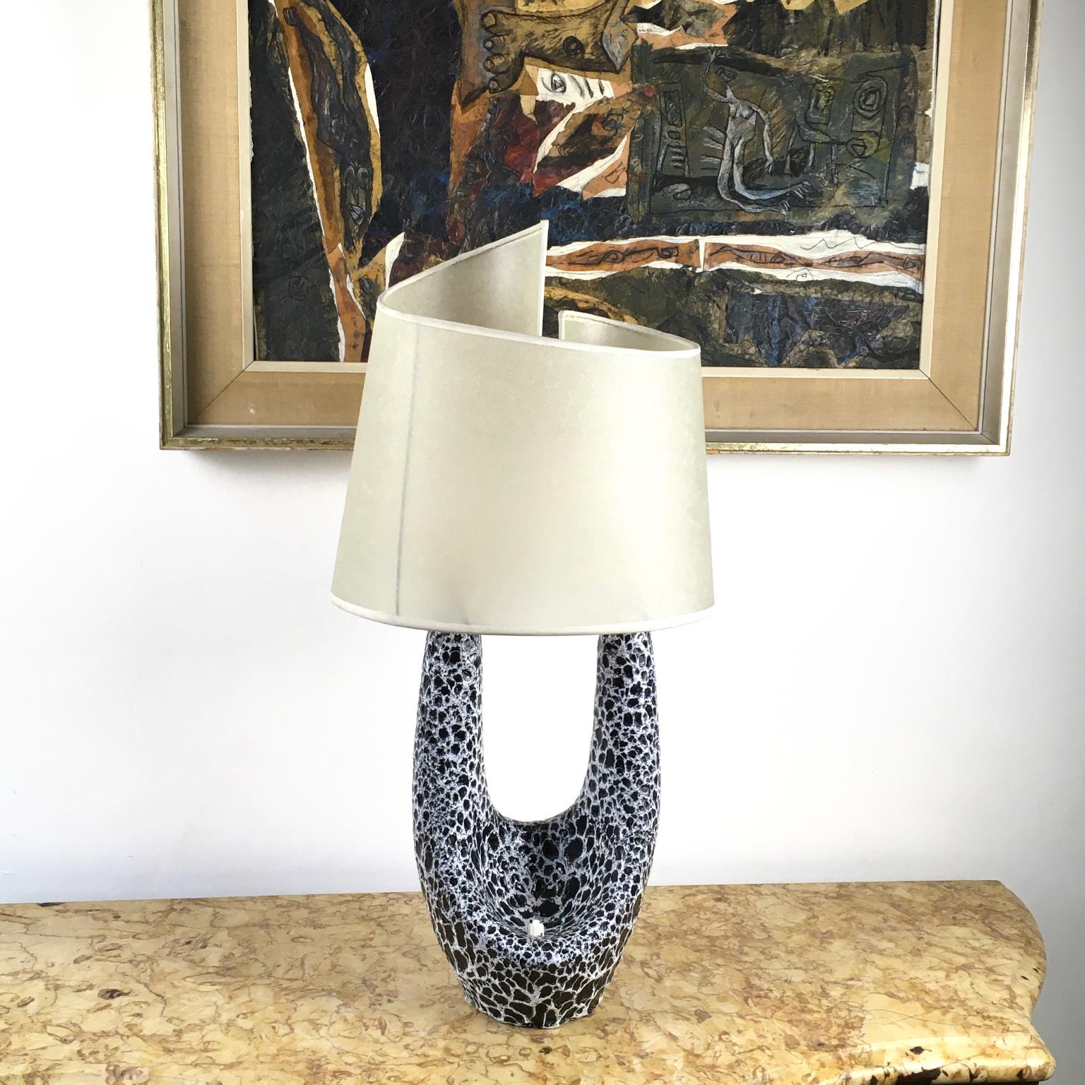 Lampe de table en céramique des années 1950 par Le Vaucour pour Vallauris France en vente 2