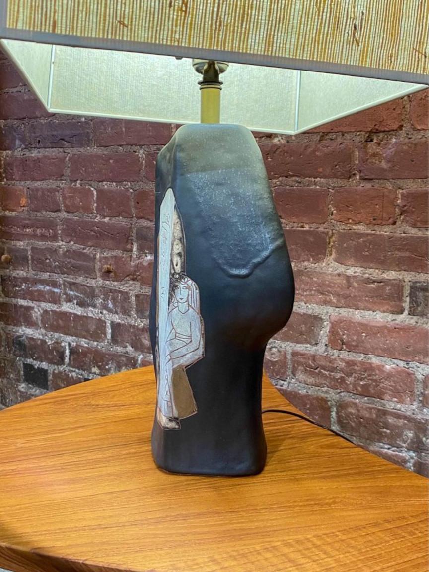 1950s Ceramic Table Lamp by Marianna Von Allesch In Excellent Condition For Sale In Victoria, BC