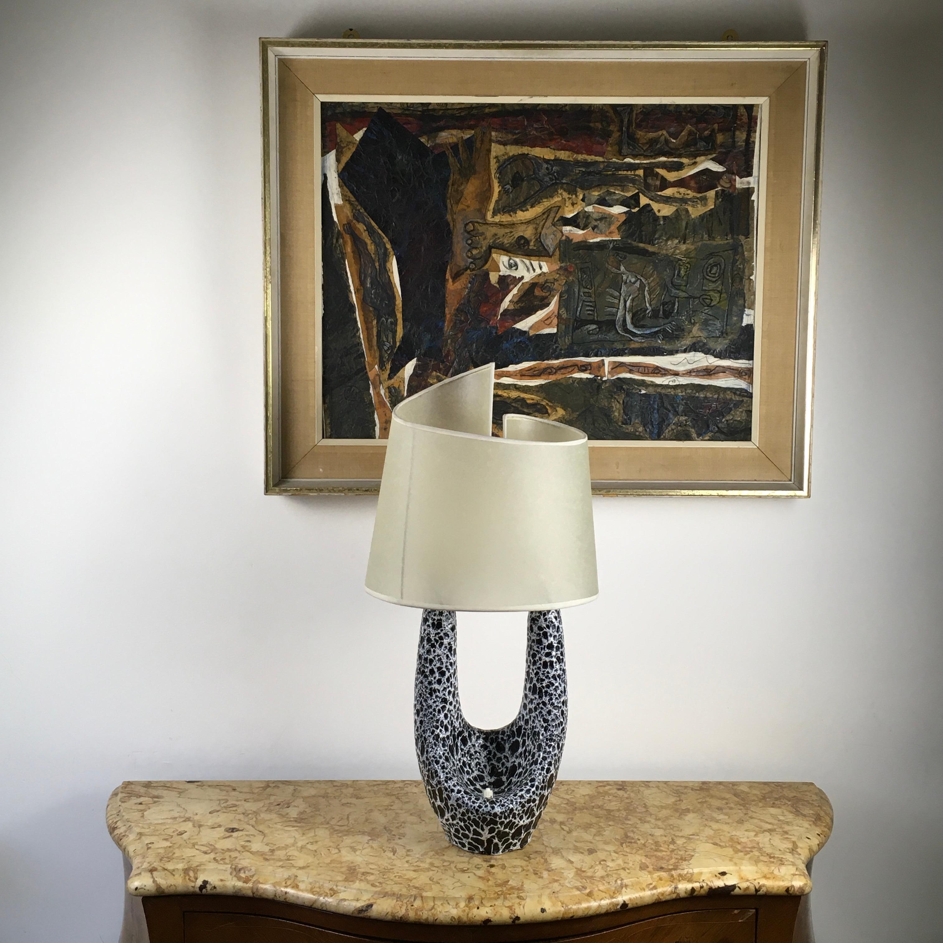 Vallauris Ceramic Table Lamp by Le Vaucour 1950's France 3