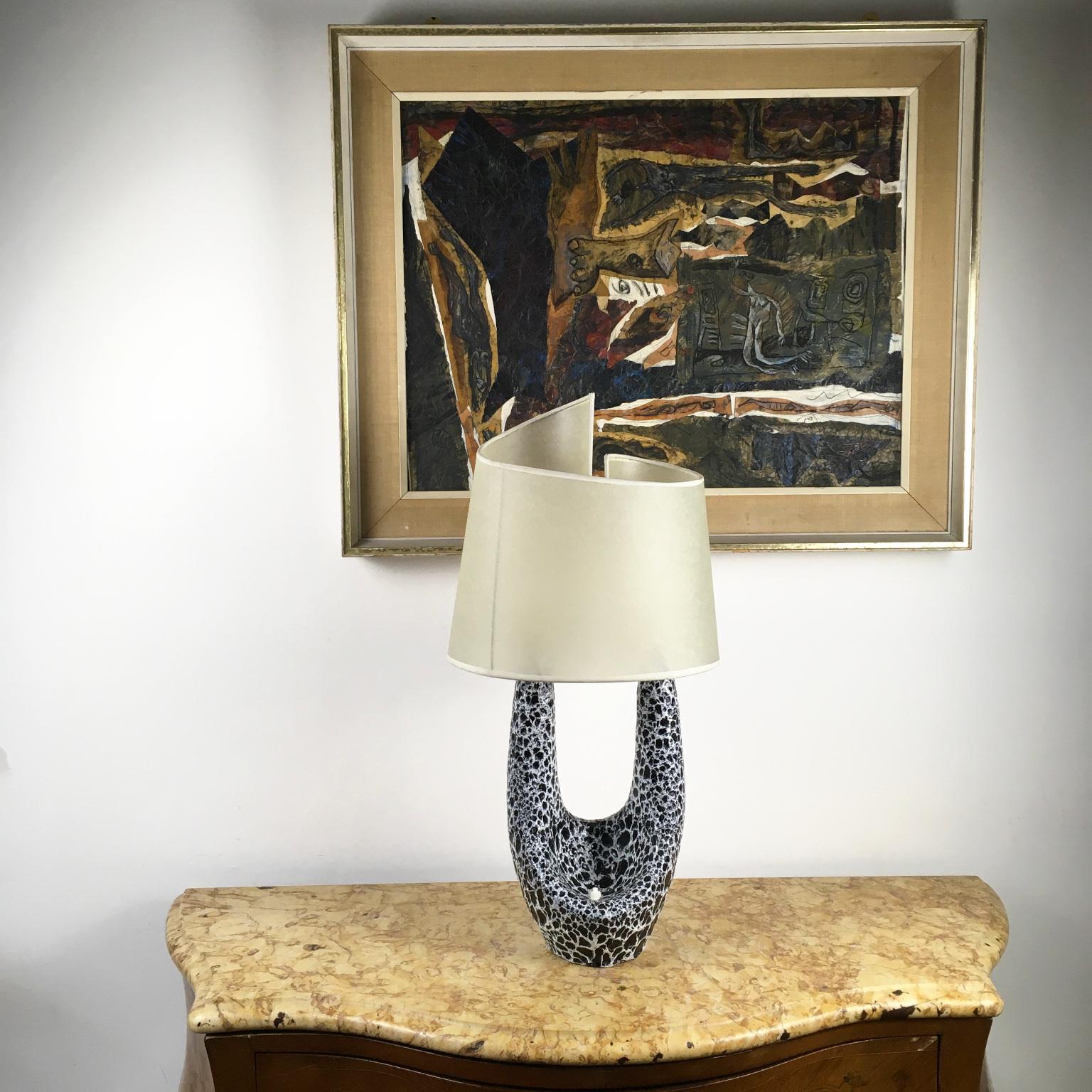 Vallauris Ceramic Table Lamp by Le Vaucour 1950's France 4