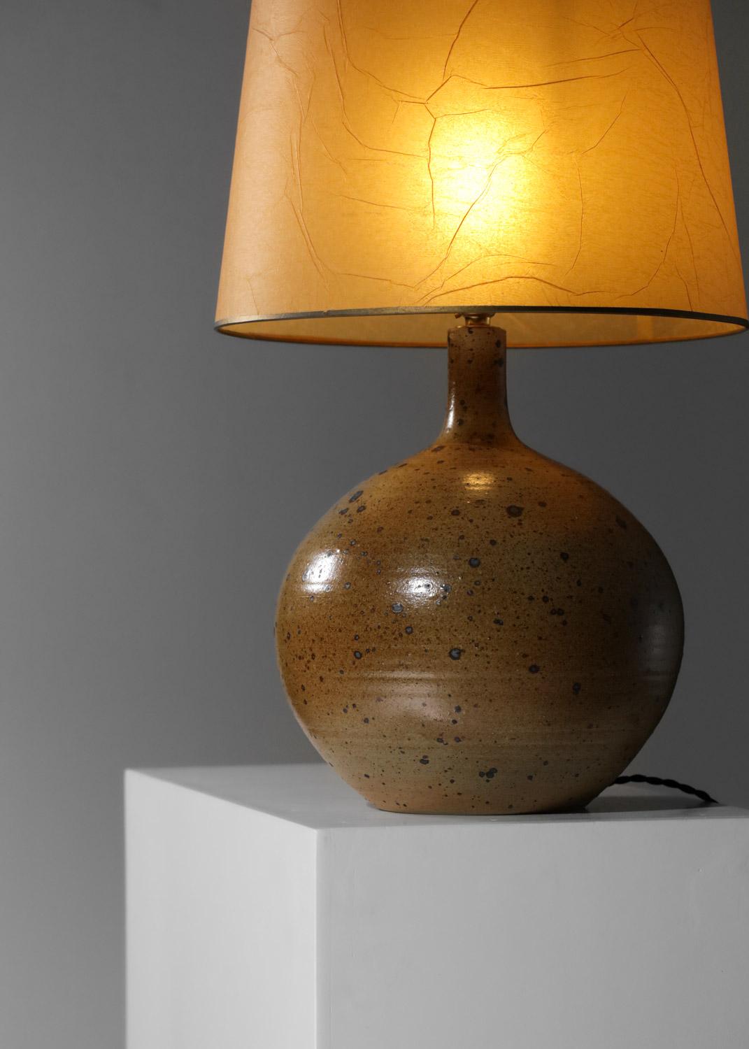 1950's ceramic table lamp from Atelier La Borne style Deblander For Sale 3