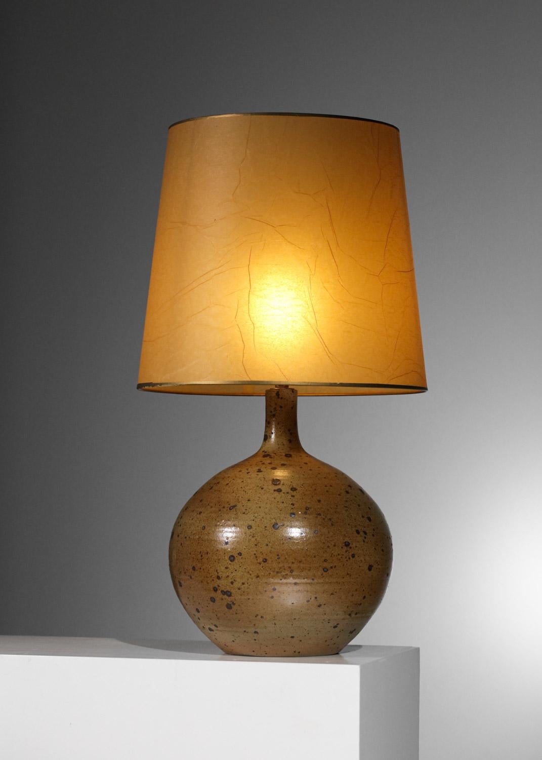 1950's ceramic table lamp from Atelier La Borne style Deblander For Sale 4