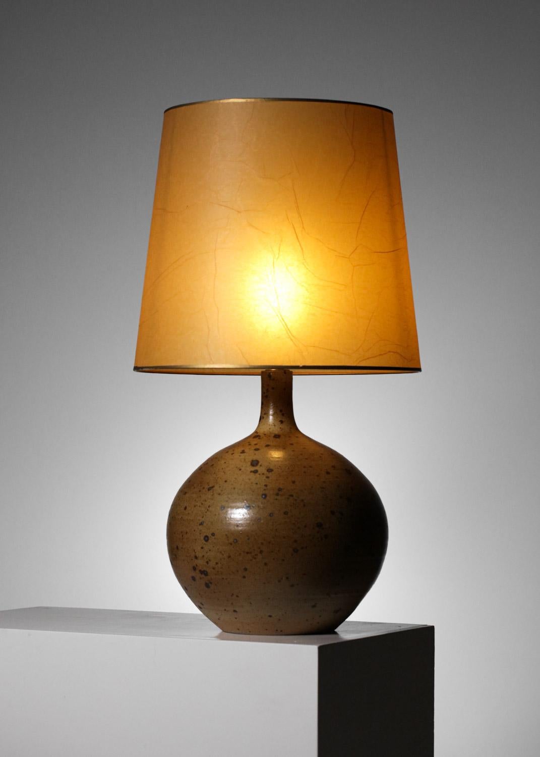 Ceramic 1950's ceramic table lamp from Atelier La Borne style Deblander For Sale