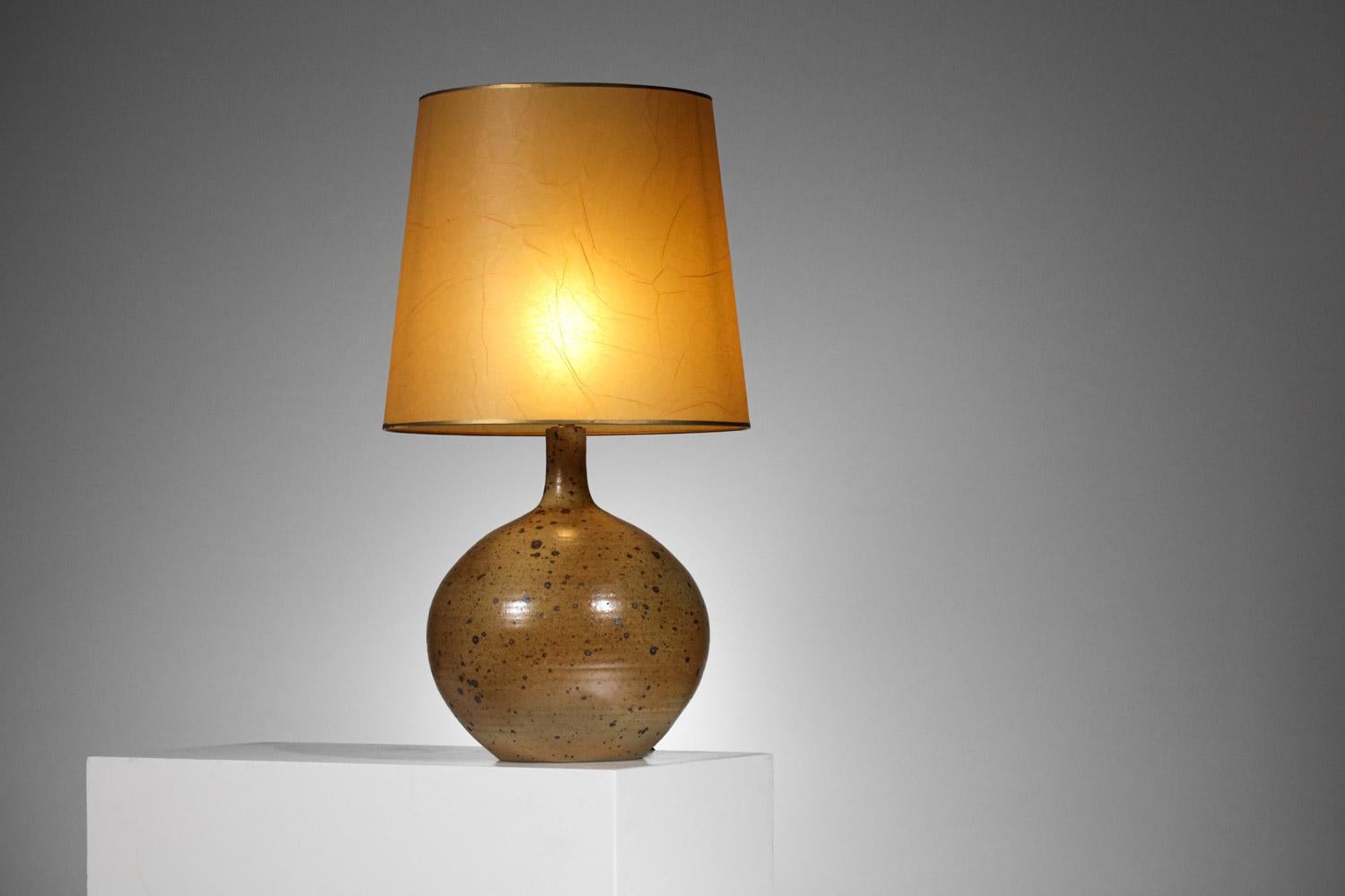 1950's ceramic table lamp from Atelier La Borne style Deblander For Sale 2