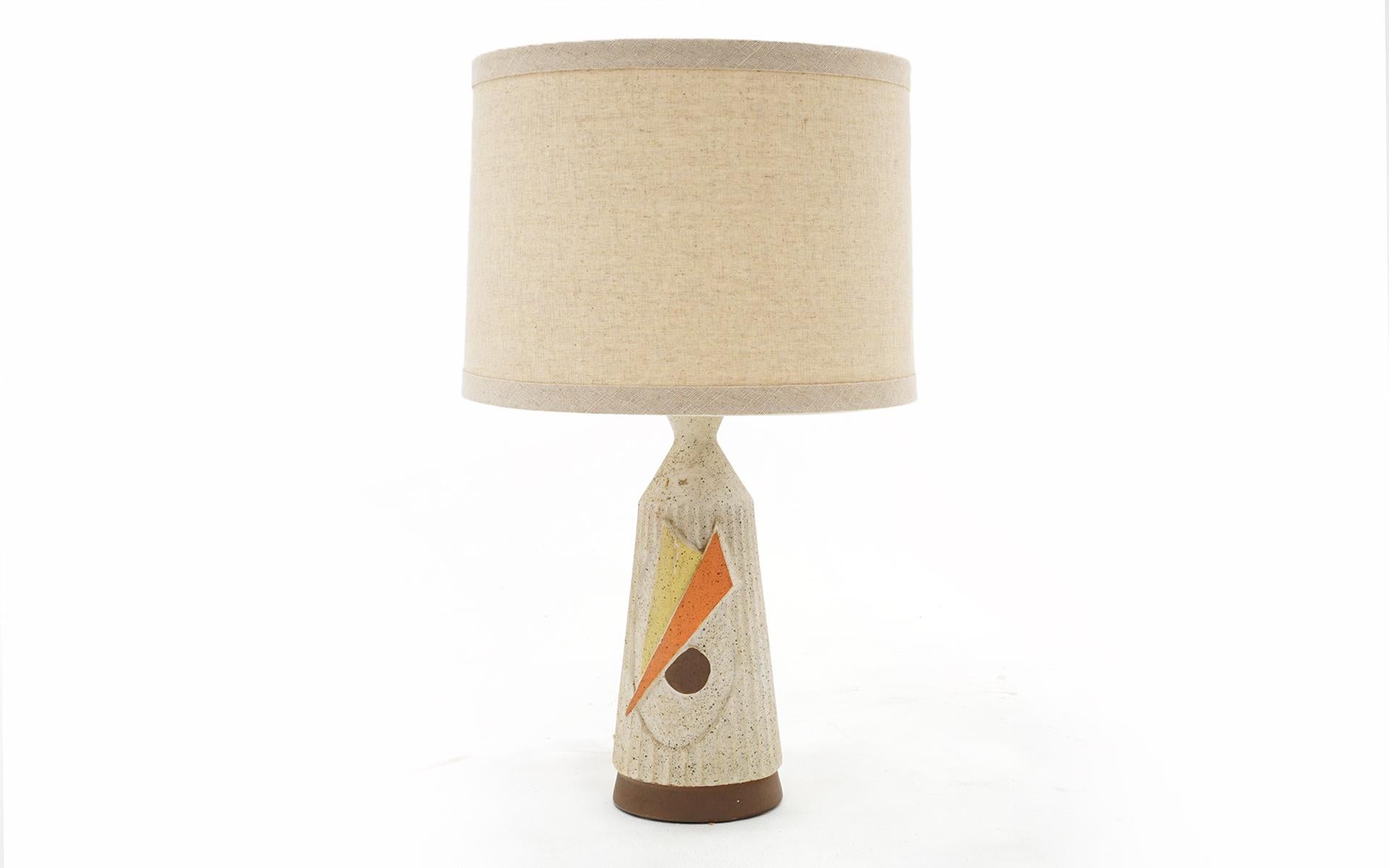 Plated 1950s Ceramic Table Lamp in the Style of Martz for Marshall Lamps