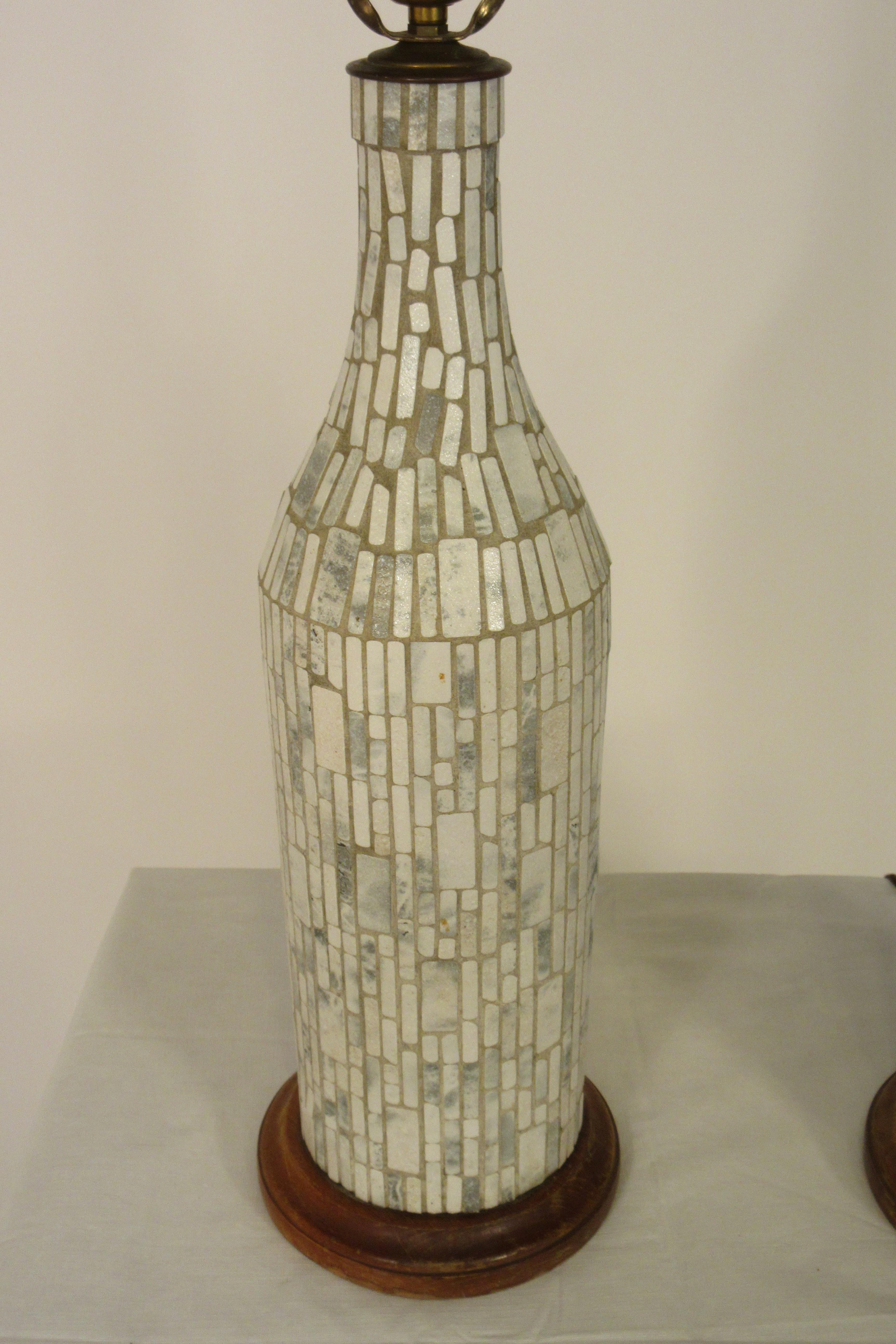 1950s Ceramic Tile Lamps In Good Condition In Tarrytown, NY