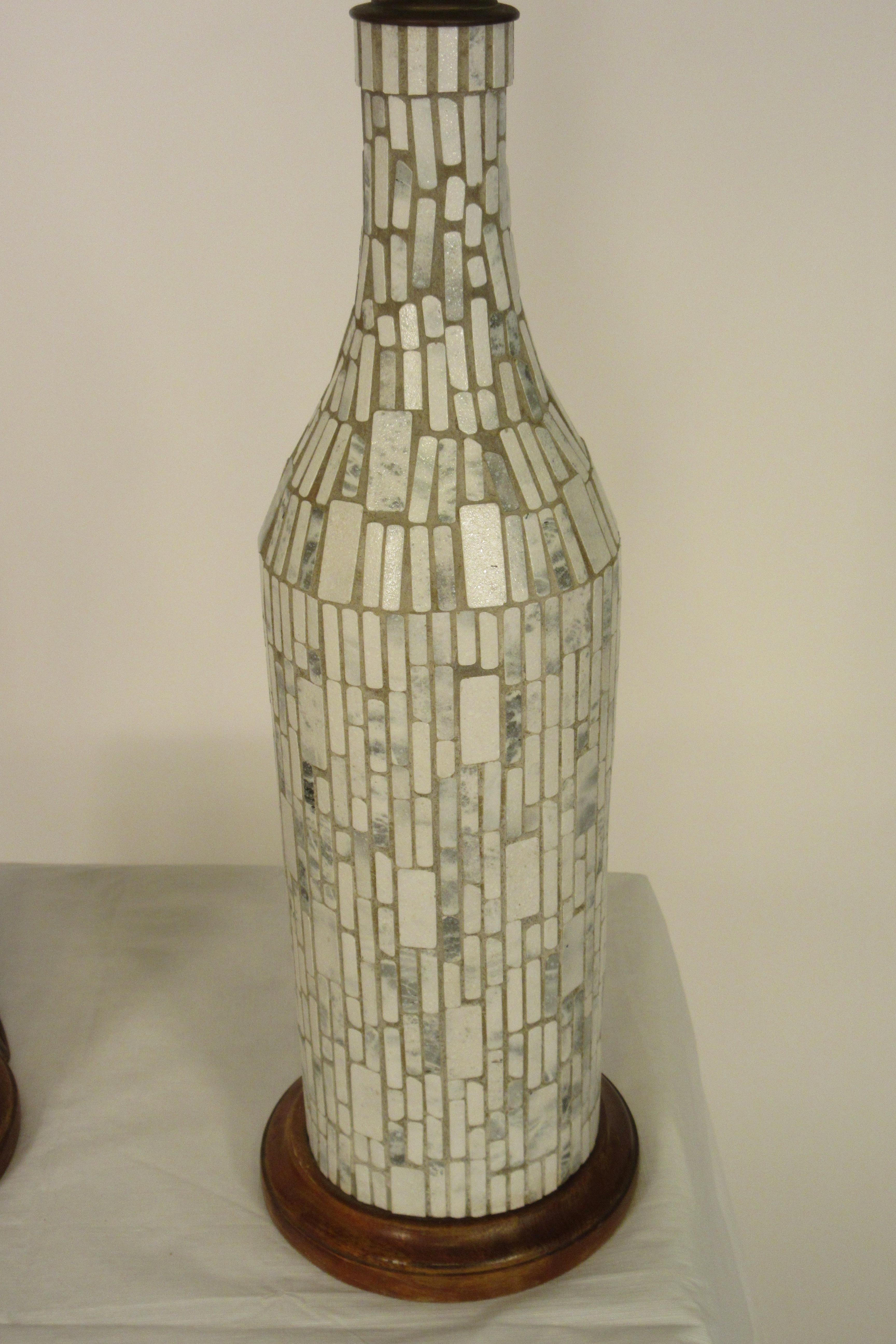 Mid-20th Century 1950s Ceramic Tile Lamps