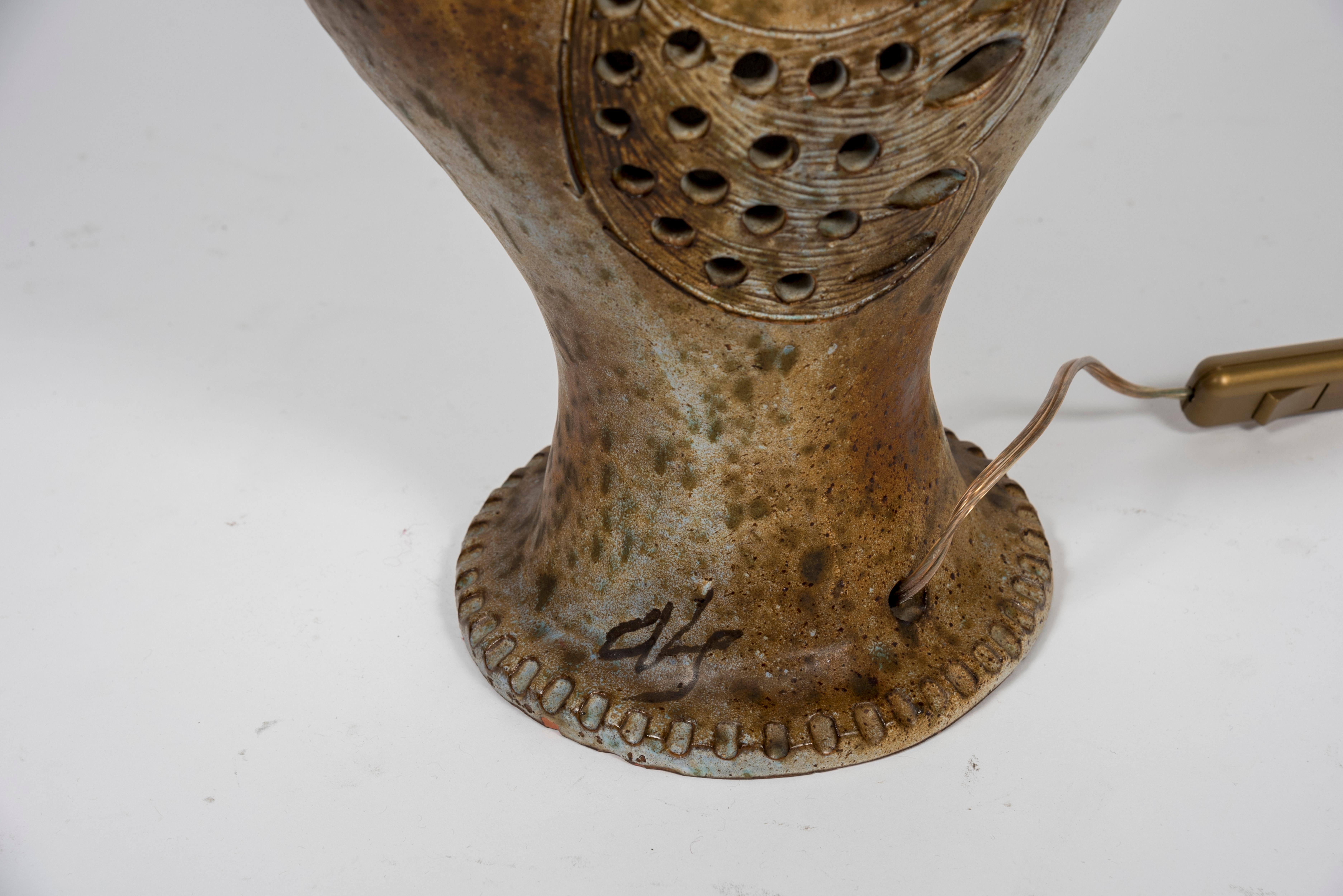 1950s Ceramic Vallauris Lamp 1