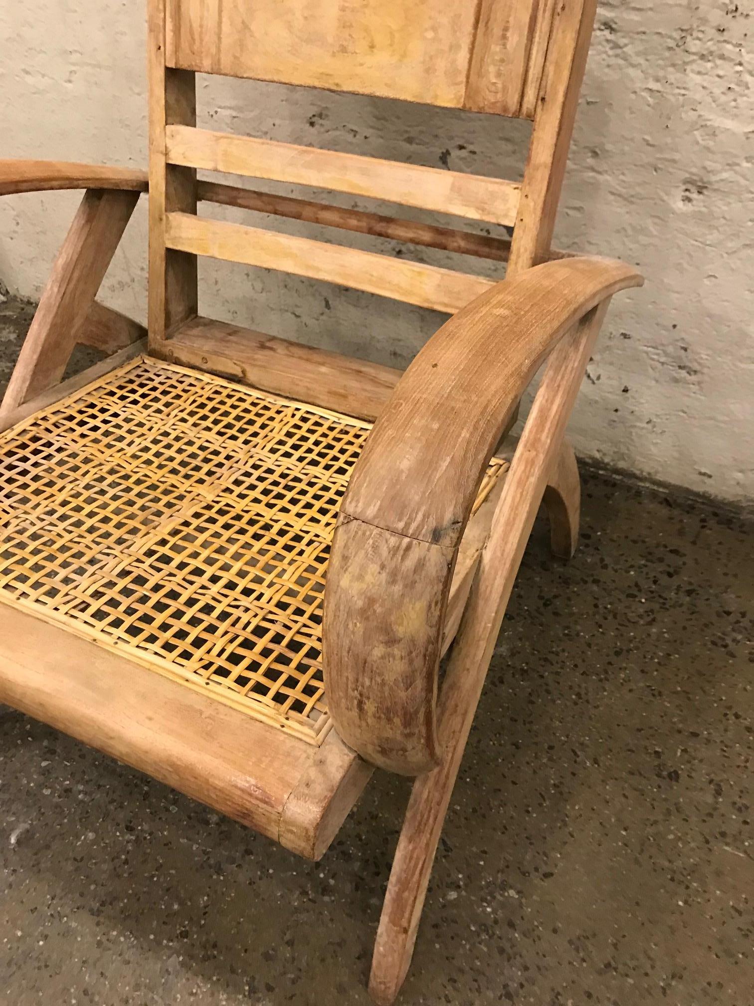 French 1950s Cerused Lounge Chair Attributed to Rene Gabriel For Sale