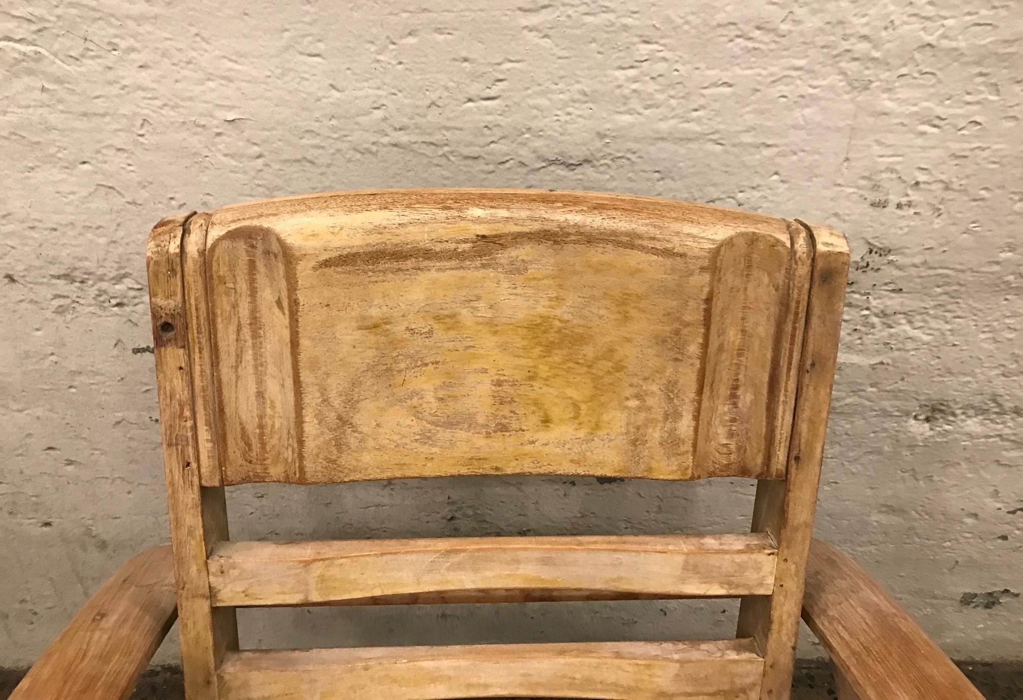 Metà XX secolo Sedia da salotto cerata degli anni '50 attribuita a Rene Gabriel in vendita