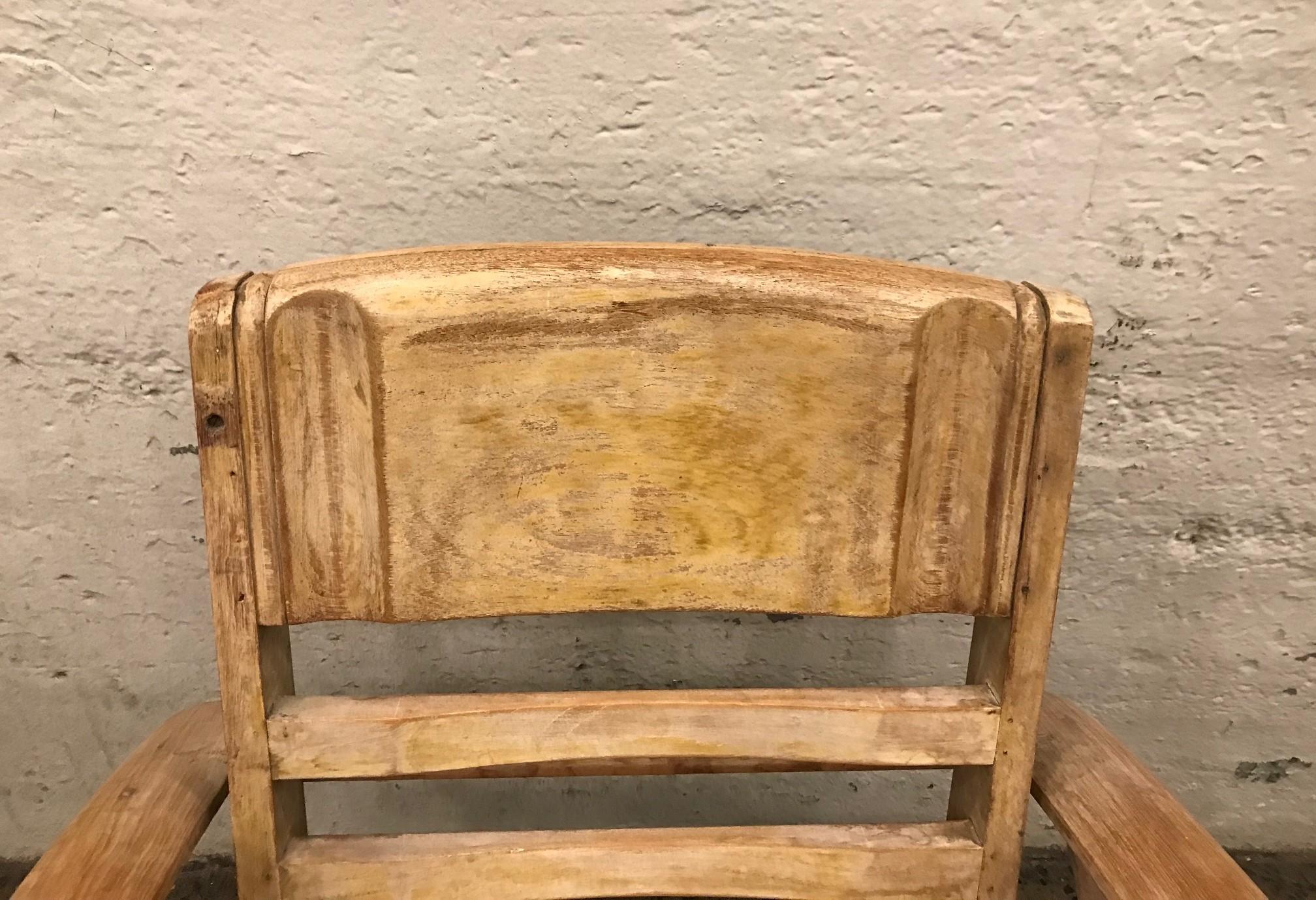 Milieu du XXe siècle Fauteuil de salon cérusé des années 1950 attribué à René Gabriel en vente