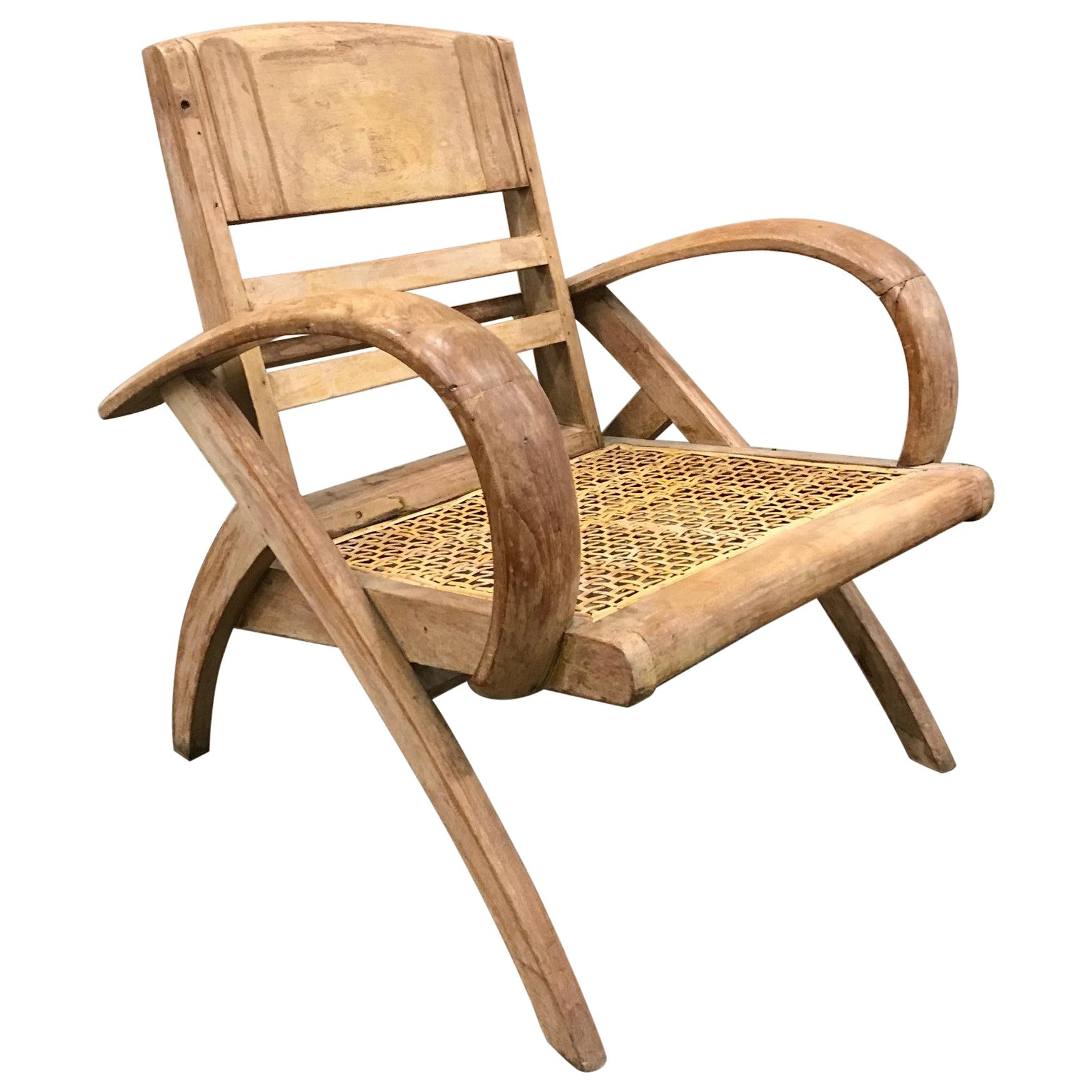 1950s Cerused Lounge Chair Attributed to Rene Gabriel For Sale