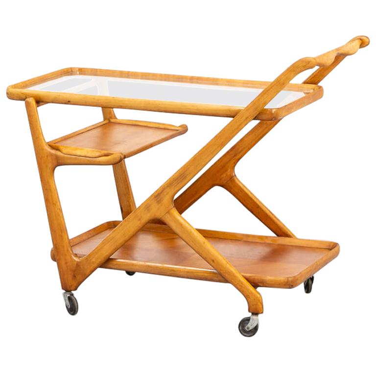 1950s Cesare Lacca Ceder Wood Thee Trolley for Cassina For Sale