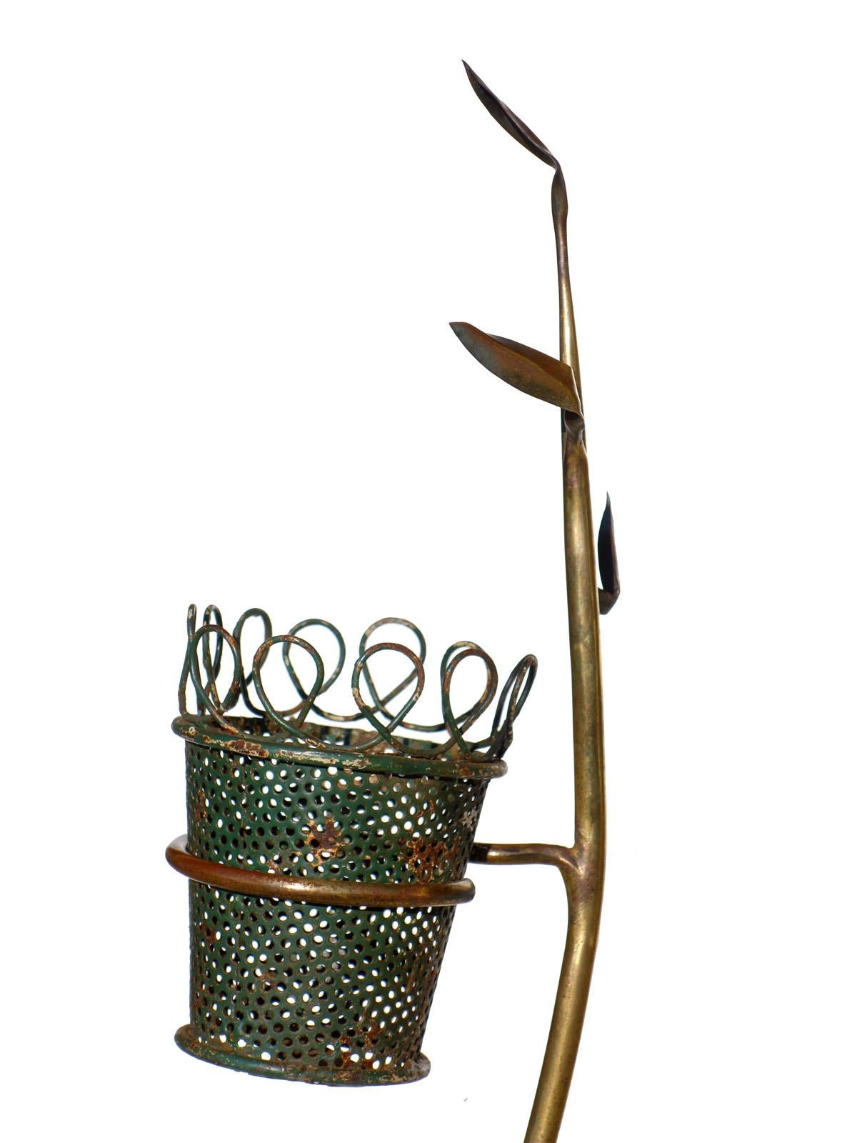 Brass 1950s Cesare Lacca Italian Midcentury Design Vase Tripod Stand For Sale