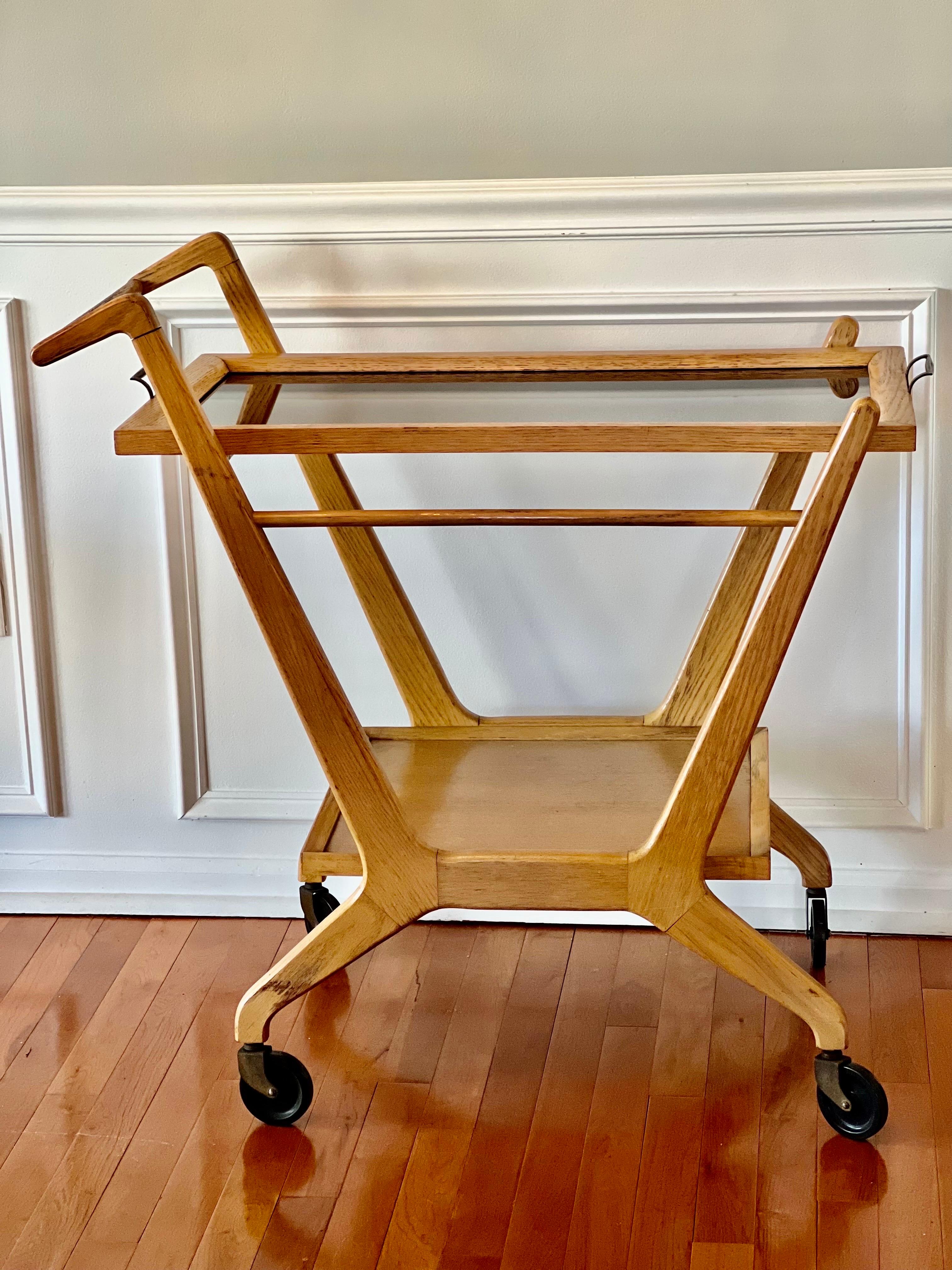 Mid-Century Modern 1950's Cesare Lacca Tea Trolley or Bar Cart for Cassina
