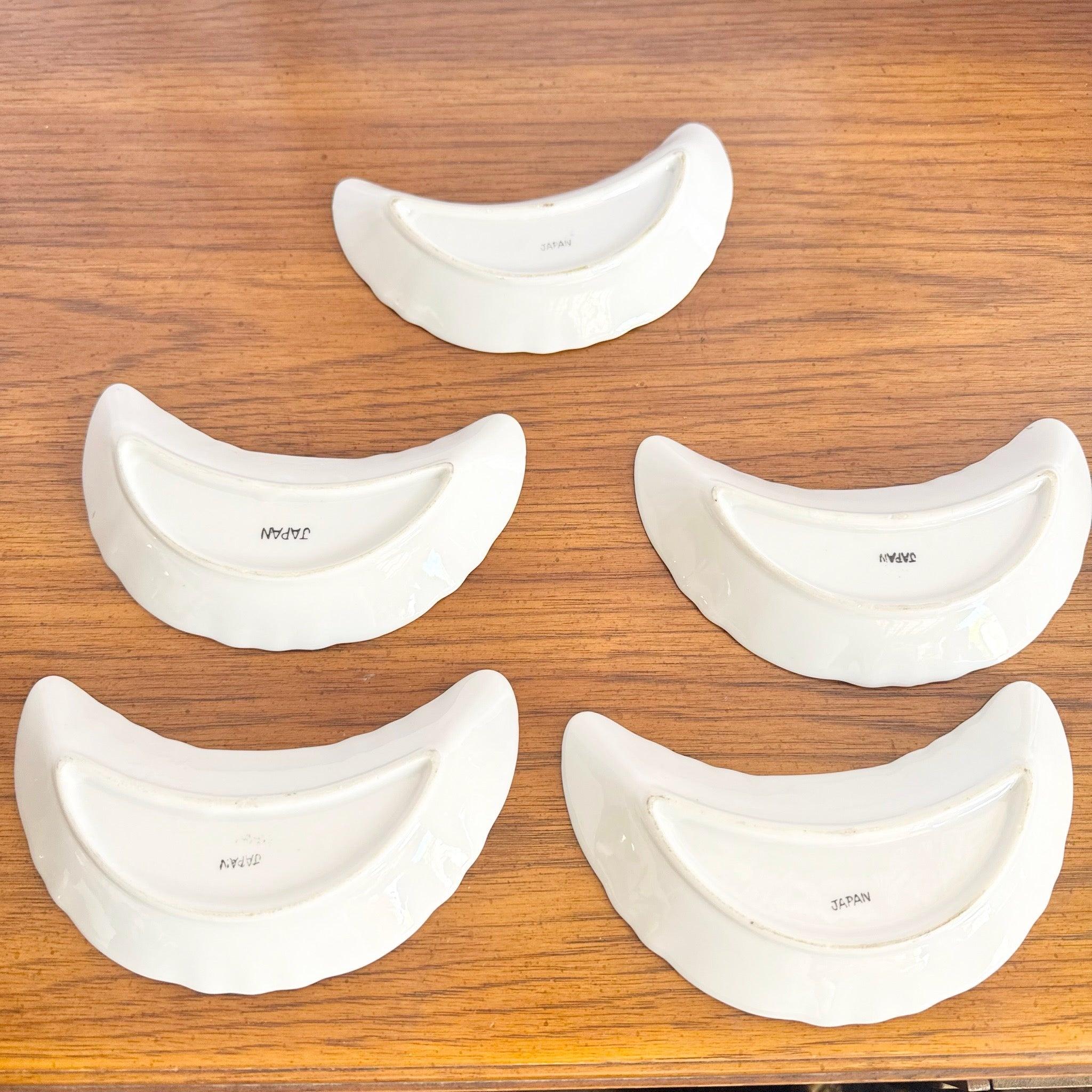 20th Century 1950s Chadwick Japan Floral Bone Dishes – Set of 5 For Sale
