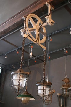 1950s Chain Wheel Ceiling Lamp