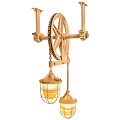 Used 1950s Chain Wheel Ceiling Lamp