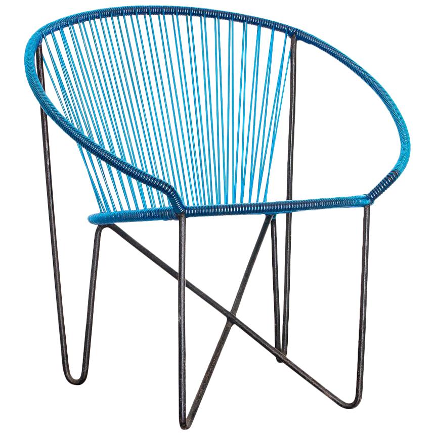 1950s Chair by José Zanine Caldas, Brazil, Wrought Iron and String