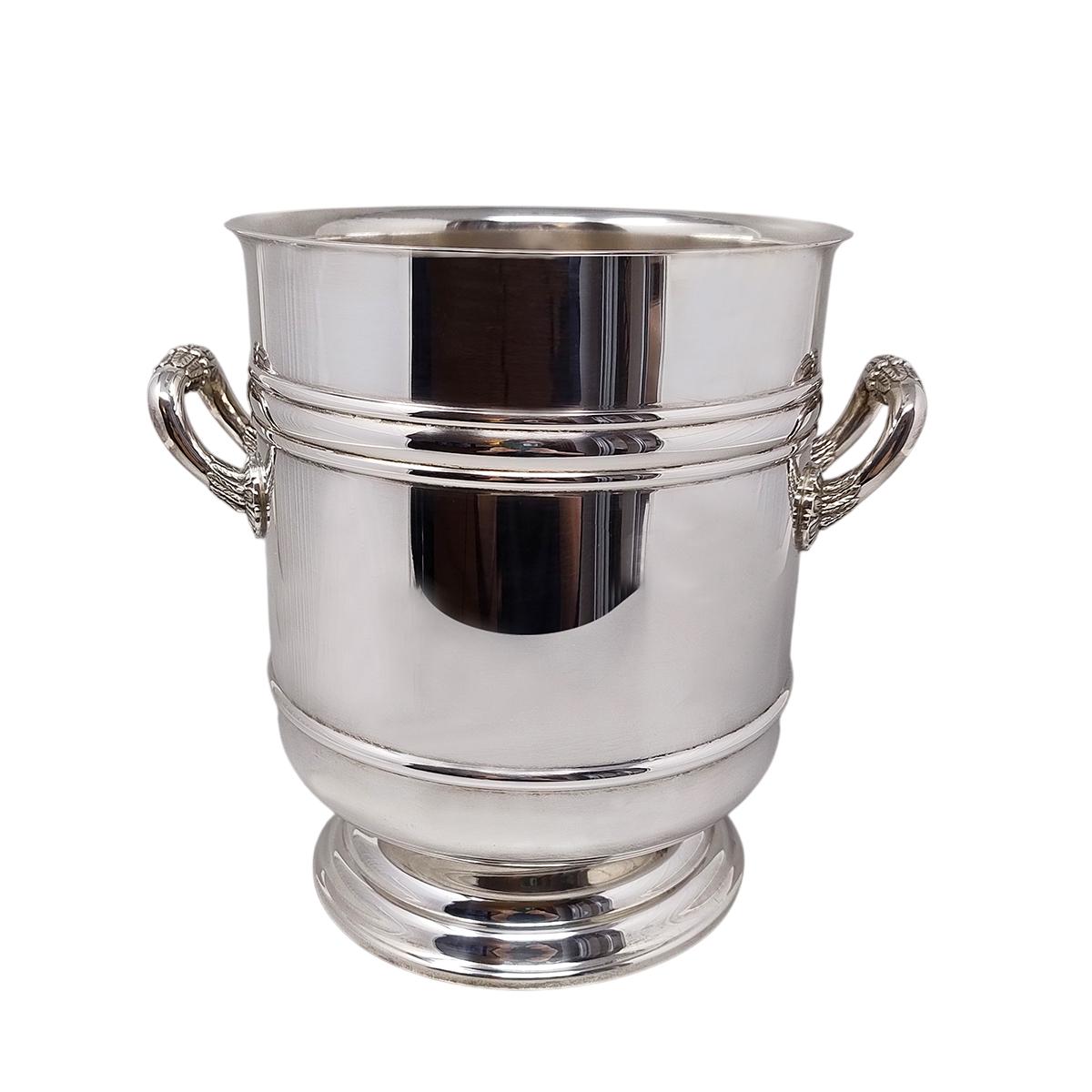 1950s Champagne or Ice Bucket Sul by Christofle in Silver Plated. Made in France