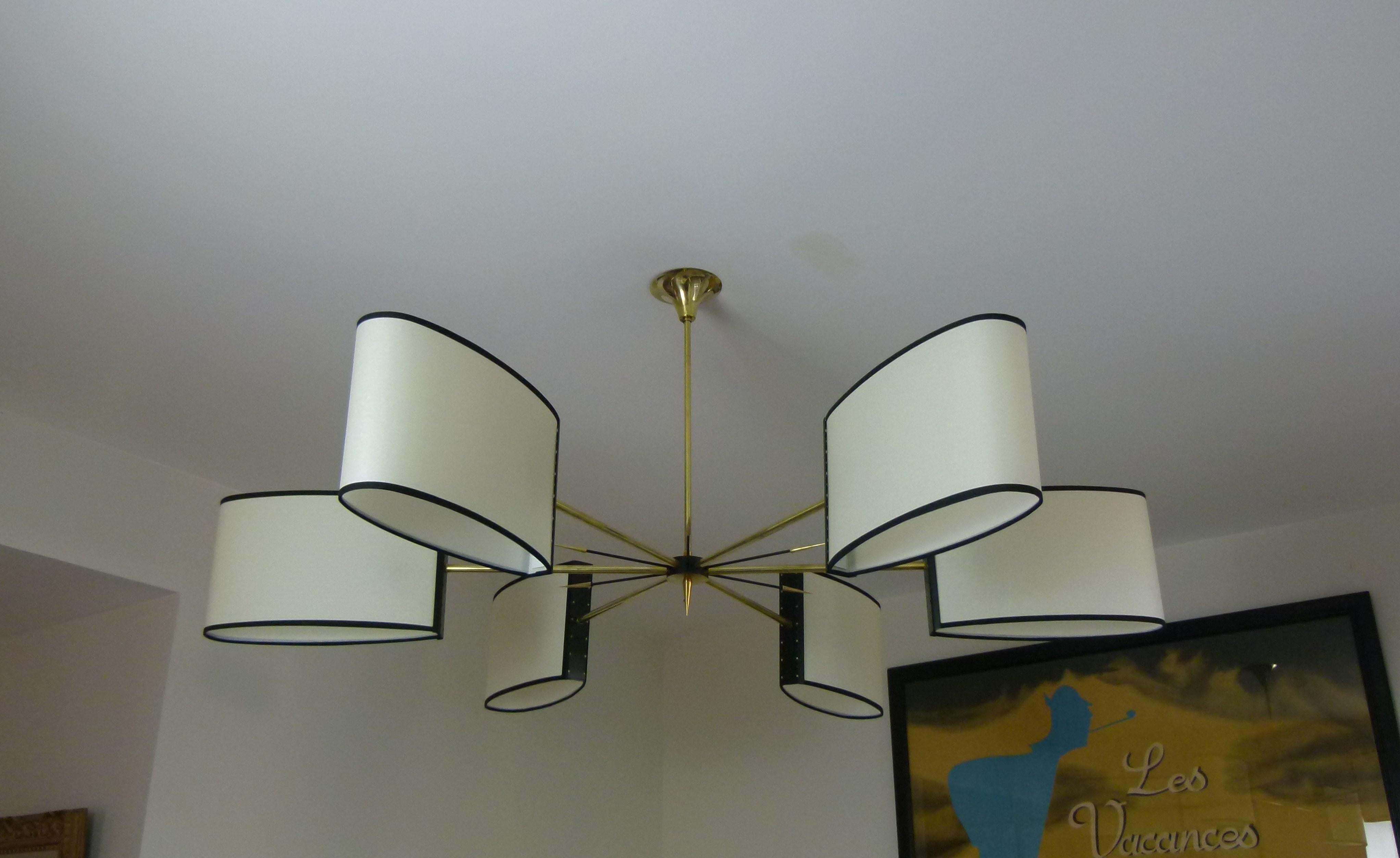 1950s Chandelier with Six Lighted Arms by Maison Lunel 4