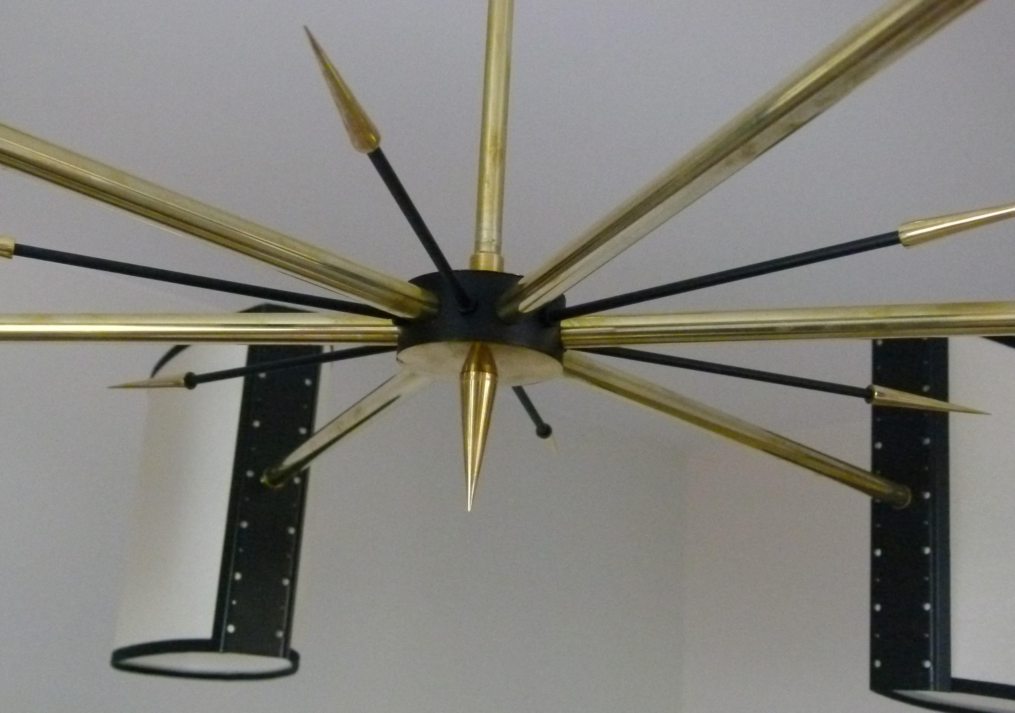1950s Chandelier with Six Lighted Arms by Maison Lunel 5