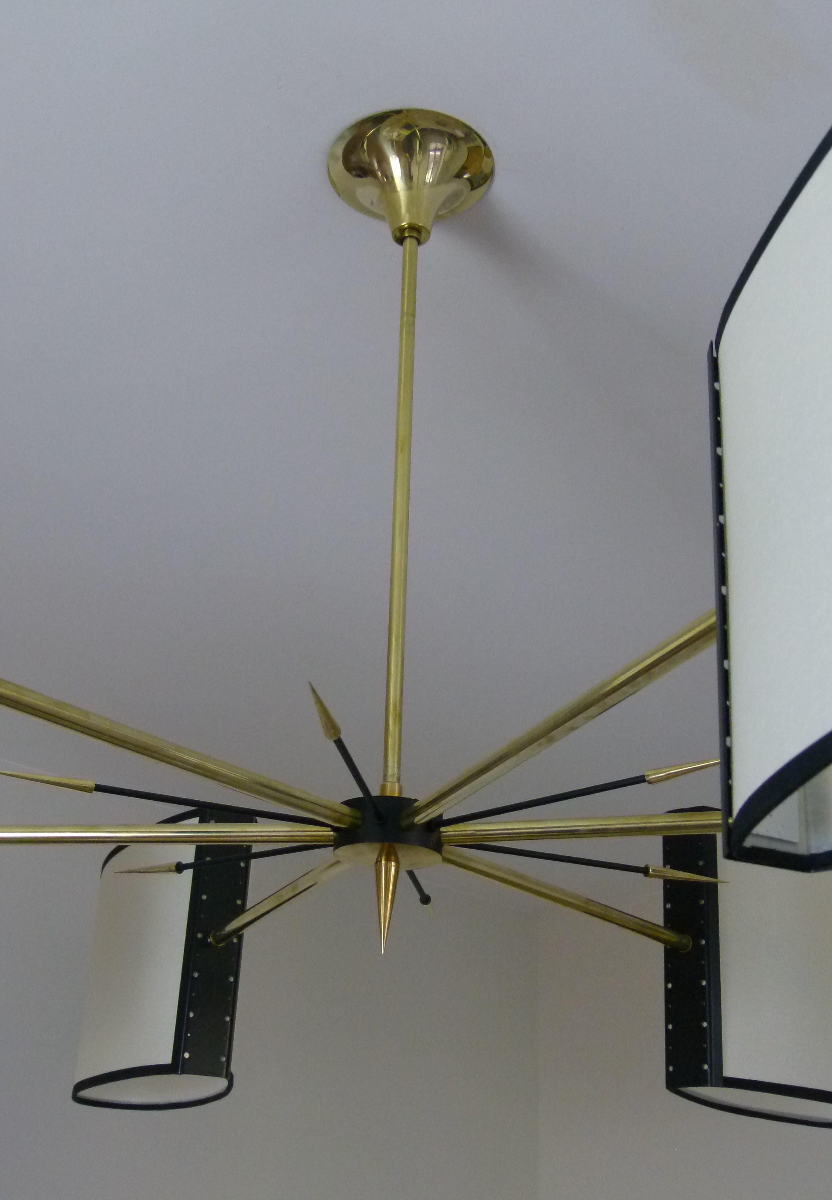 1950s Chandelier with Six Lighted Arms by Maison Lunel 7
