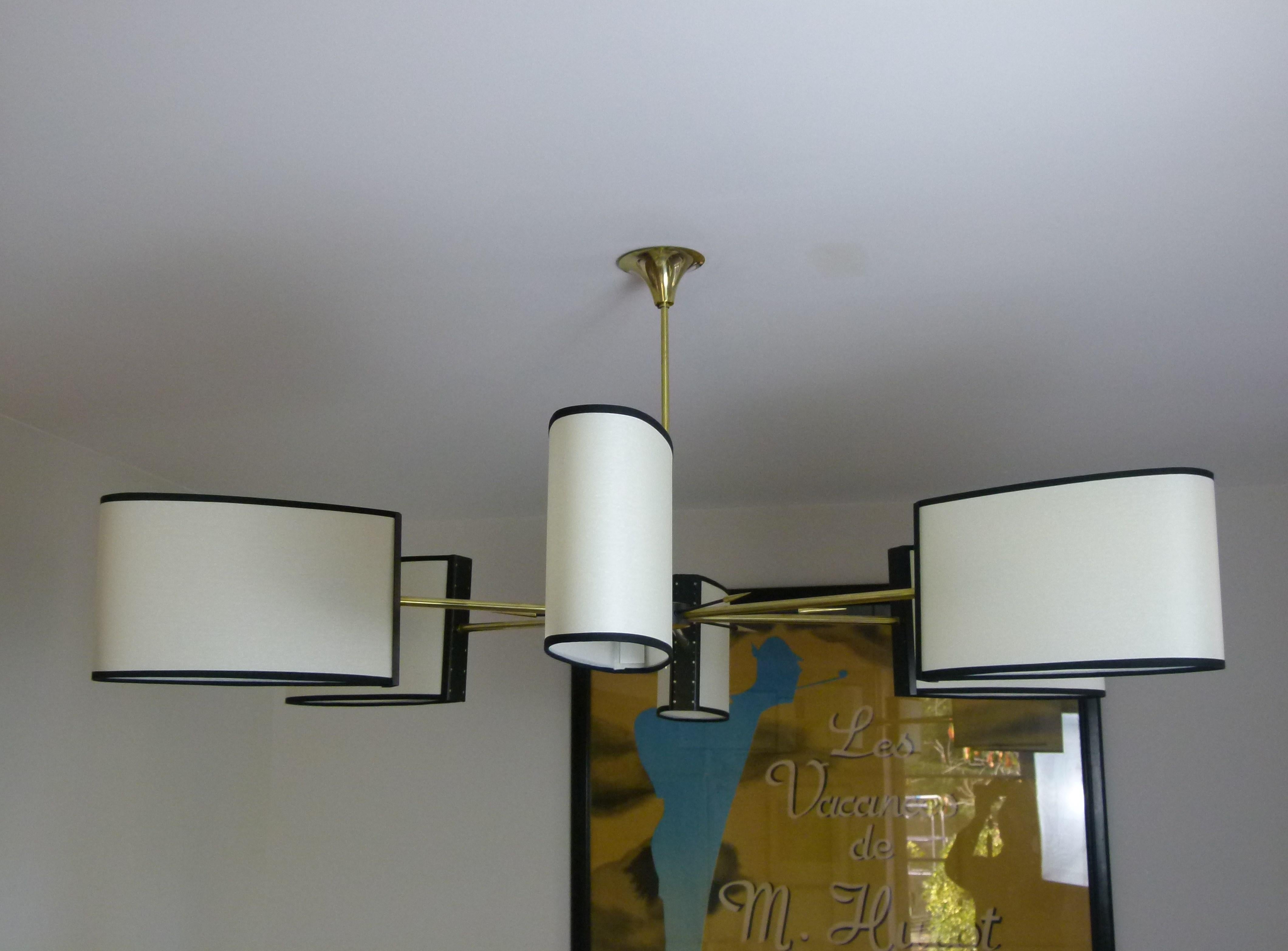 1950s Chandelier with Six Lighted Arms by Maison Lunel 9