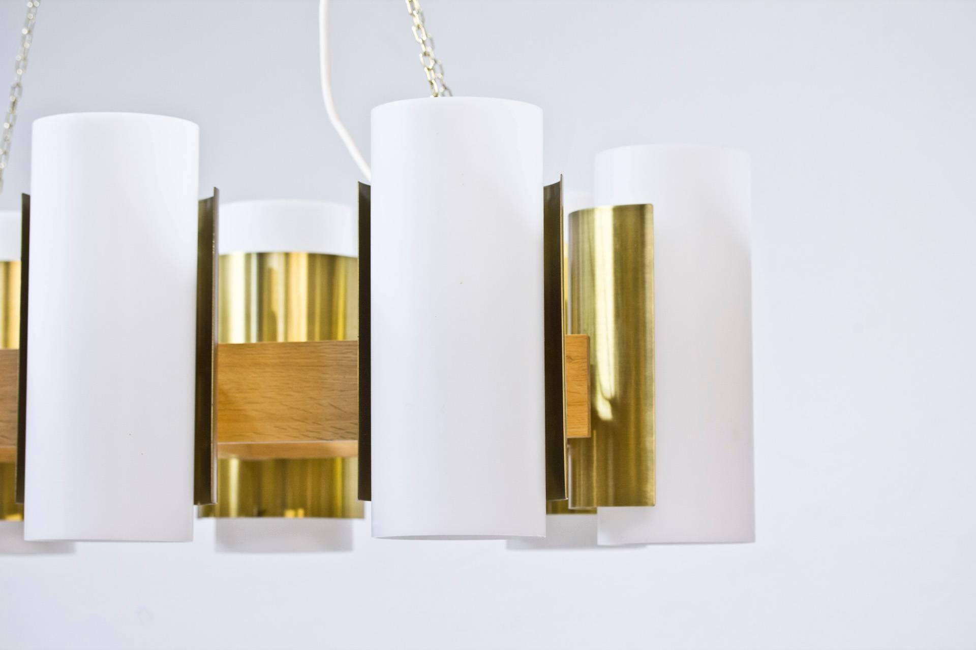 Lampadari anni '50 in Oak e Brass di Sten Carlquist, per Hans-Agne Jakobsson In condizioni buone in vendita a Hägersten, SE