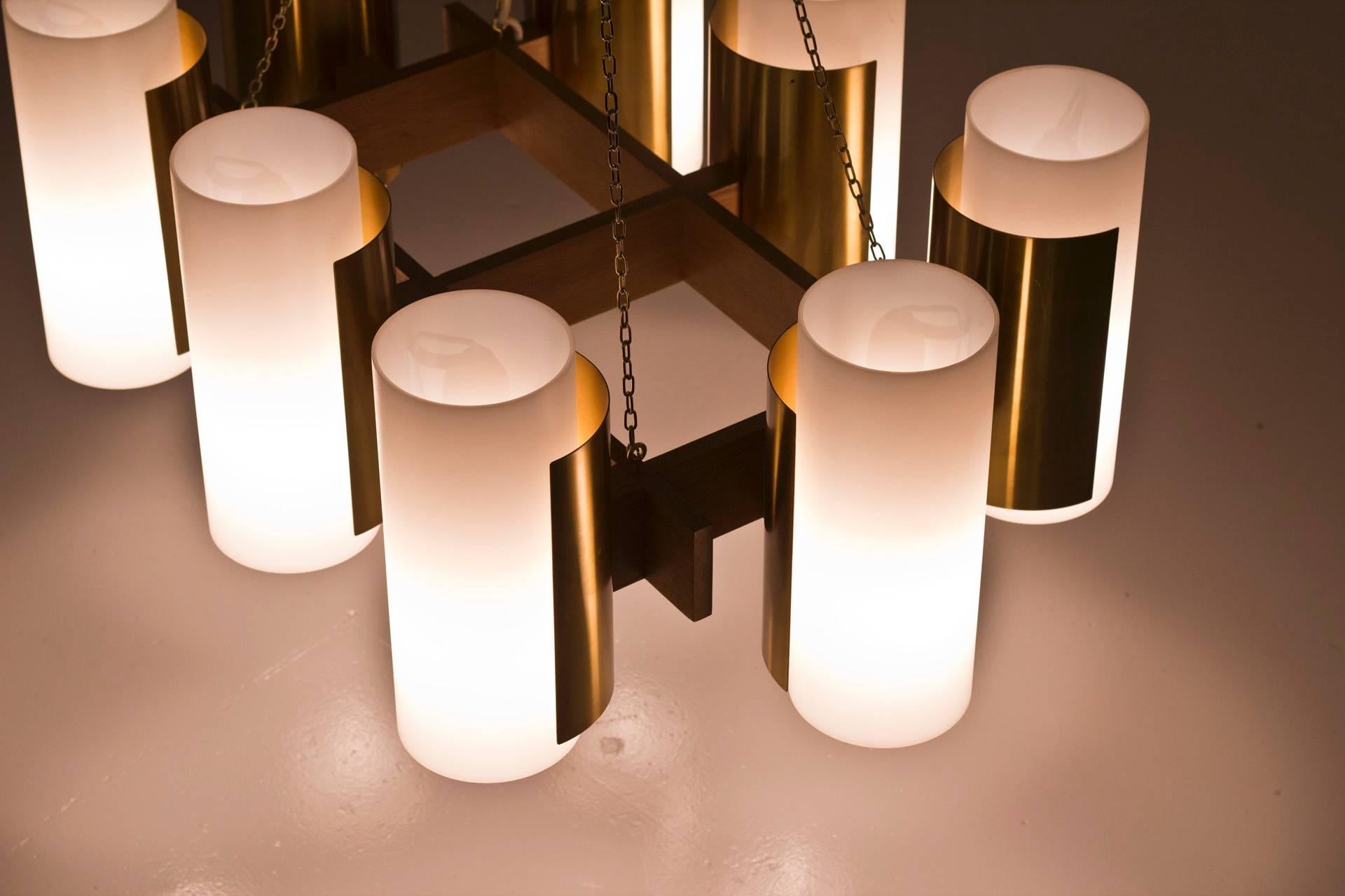 Lampadari anni '50 in Oak e Brass di Sten Carlquist, per Hans-Agne Jakobsson in vendita 1