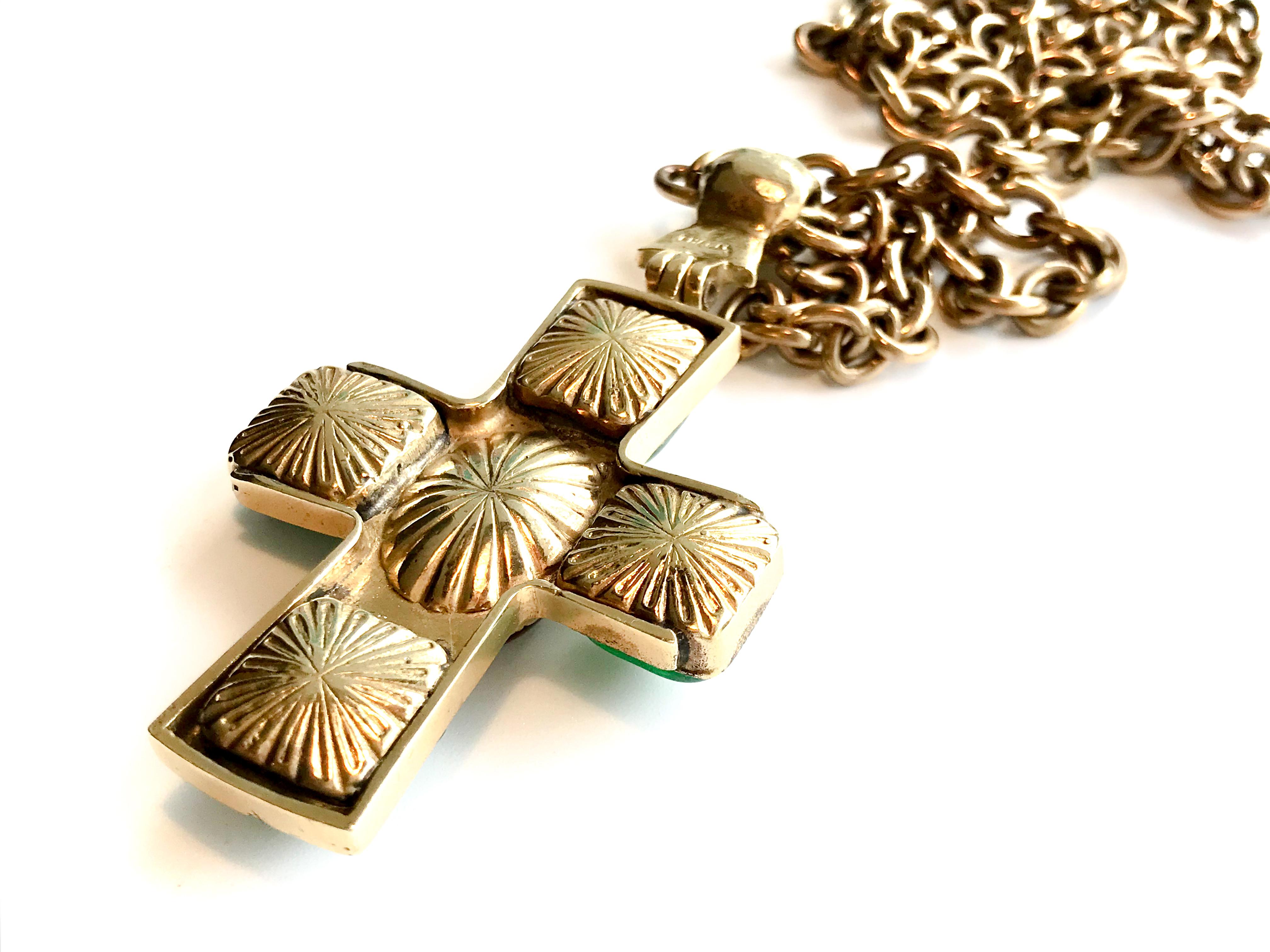 1950s  Chanel by Goosens Byzantine Cross Pendant Necklace 8