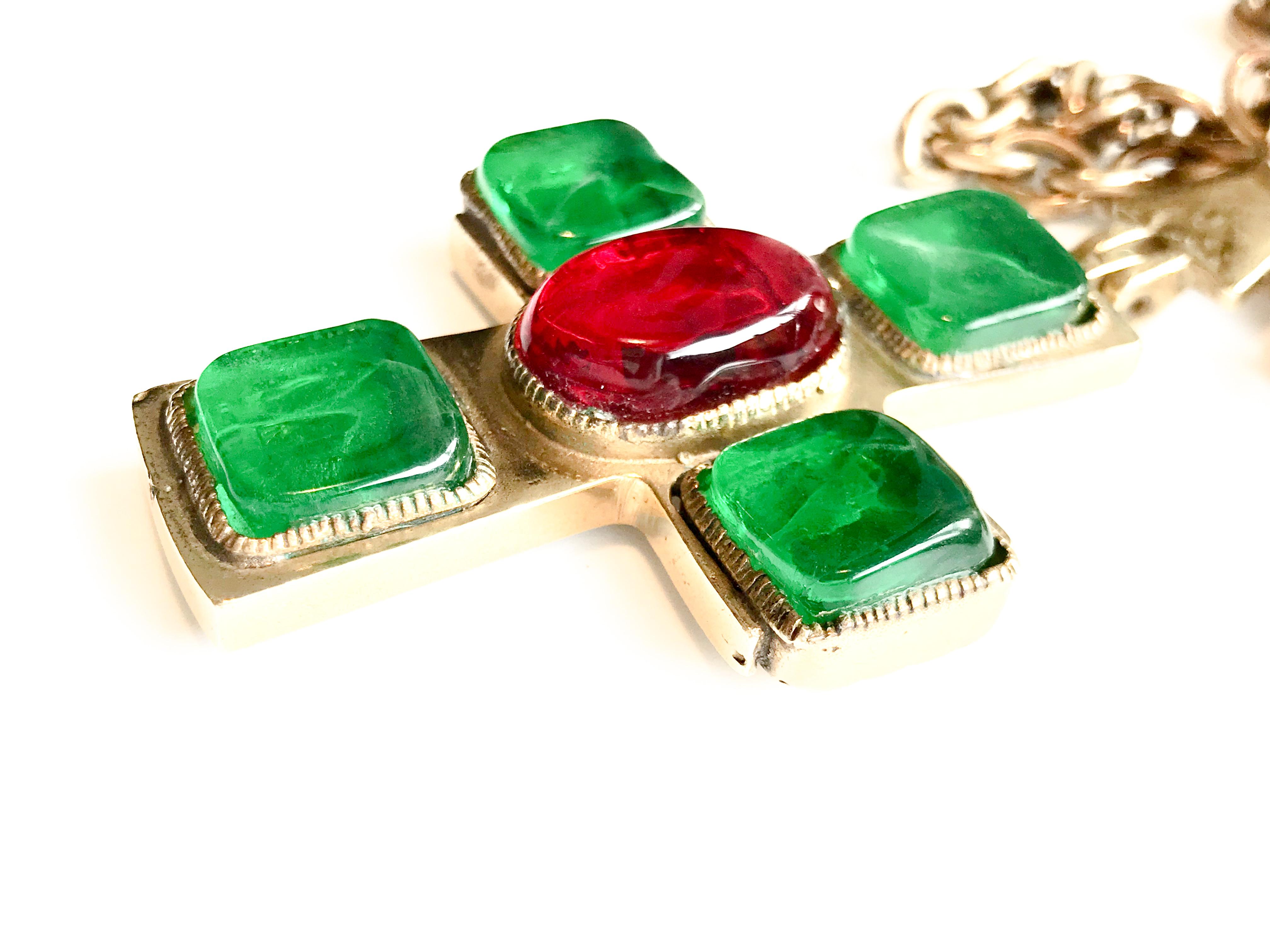 1950s  Chanel by Goosens Byzantine Cross Pendant Necklace 4