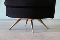 1950s Channel Tufted Barrel Swivel Chair by Henry Glass for J.G. Furniture