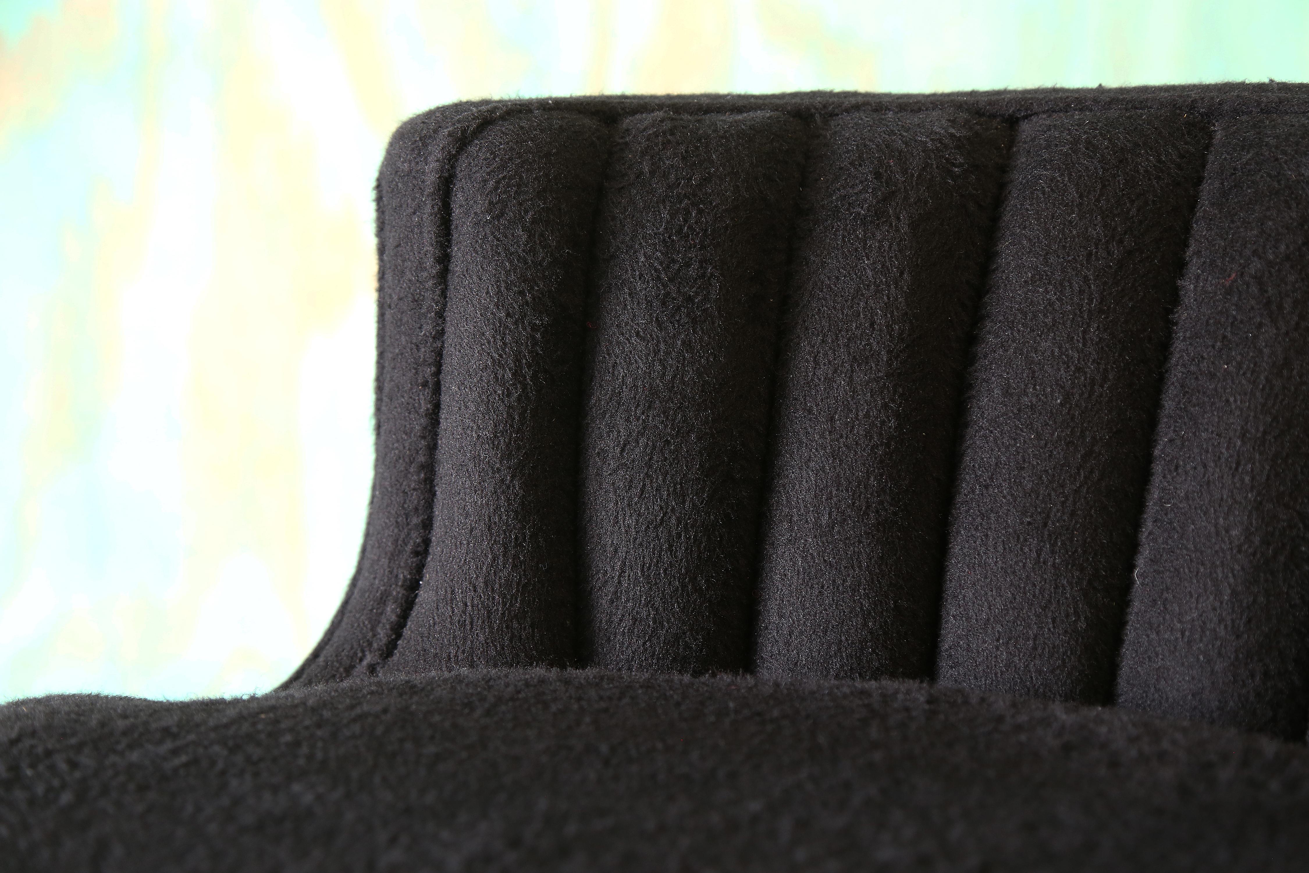 American 1950s Channel Tufted Barrel Swivel Chair by Henry Glass for J.G. Furniture For Sale