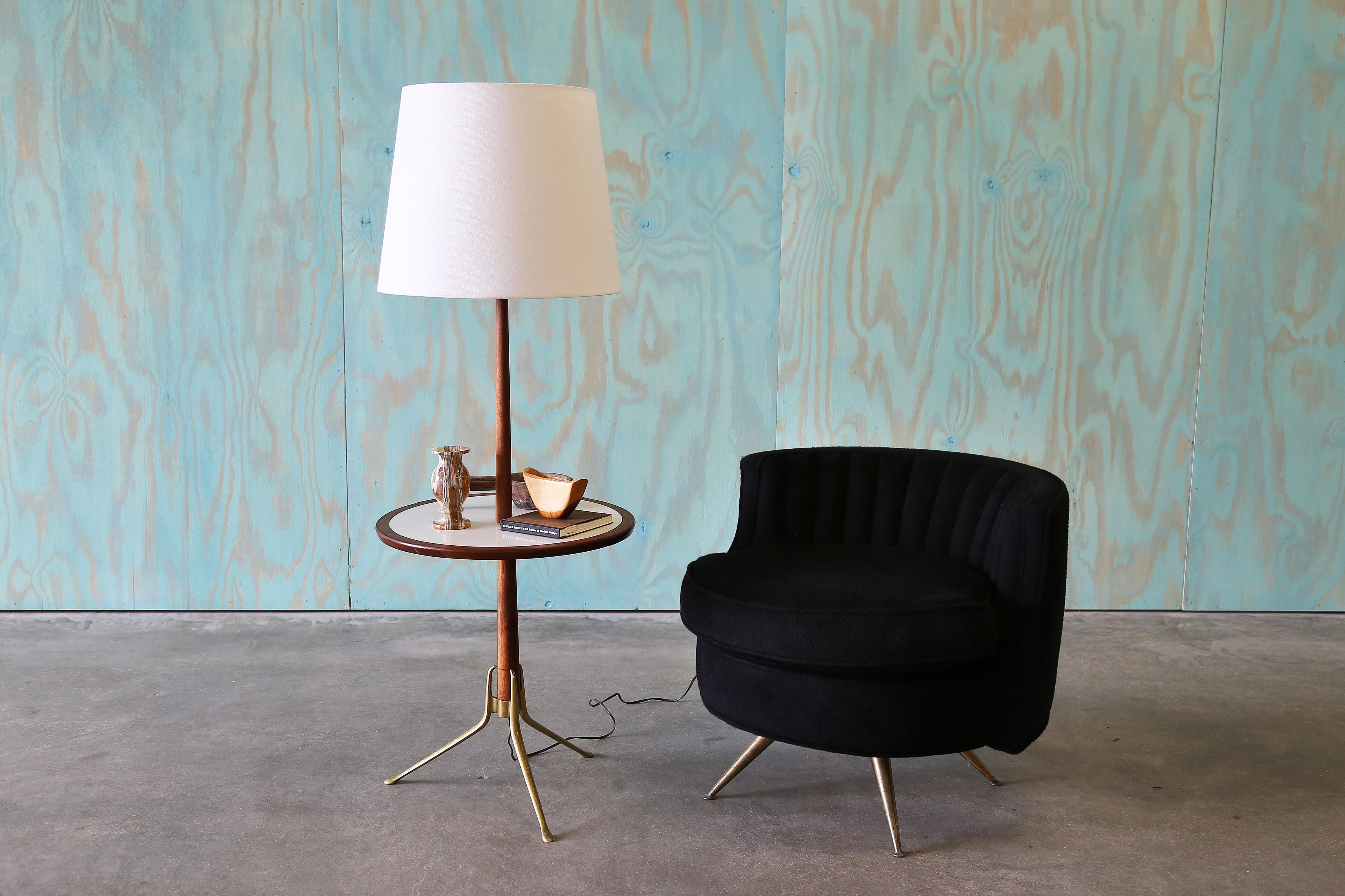 1950s Channel Tufted Barrel Swivel Chair by Henry Glass for J.G. Furniture For Sale 2
