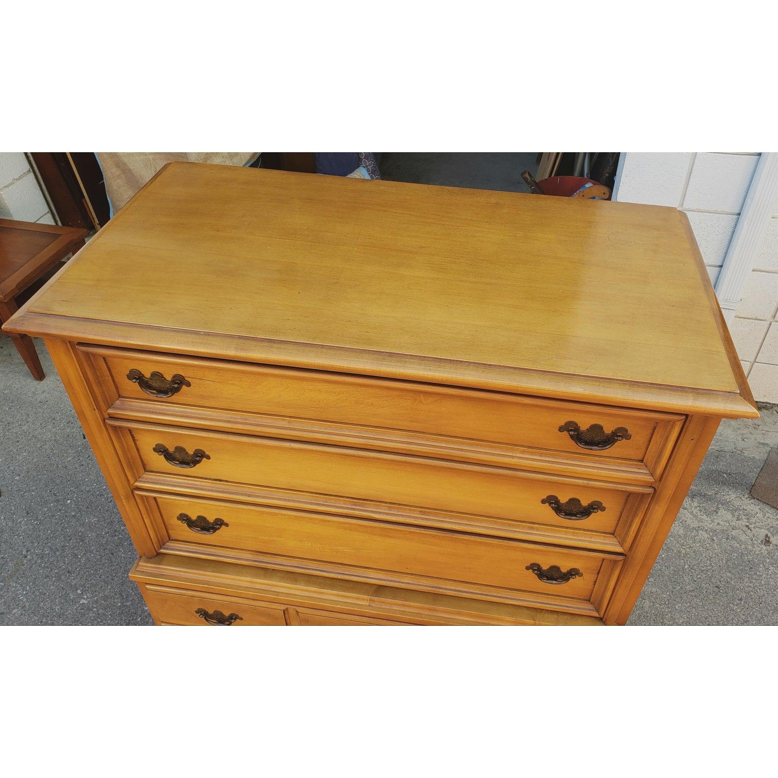 American Colonial 1950s Cherokee Furniture Mid-Century Modern Solid Maple Chest of Drawers