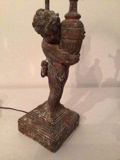 1950s Cherub Figure Table Lamp