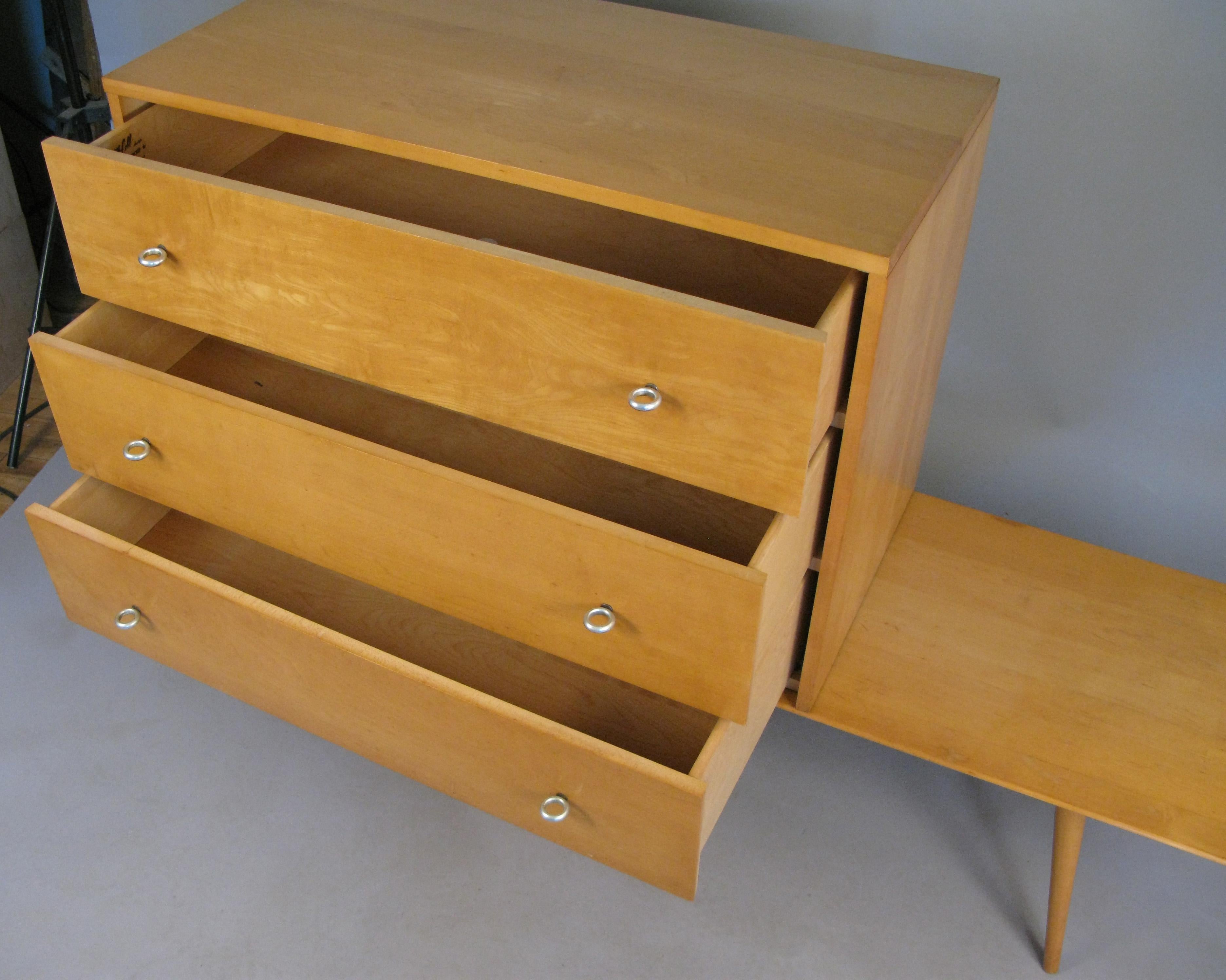 American 1950s Chest with Aluminum Pulls by Paul McCobb