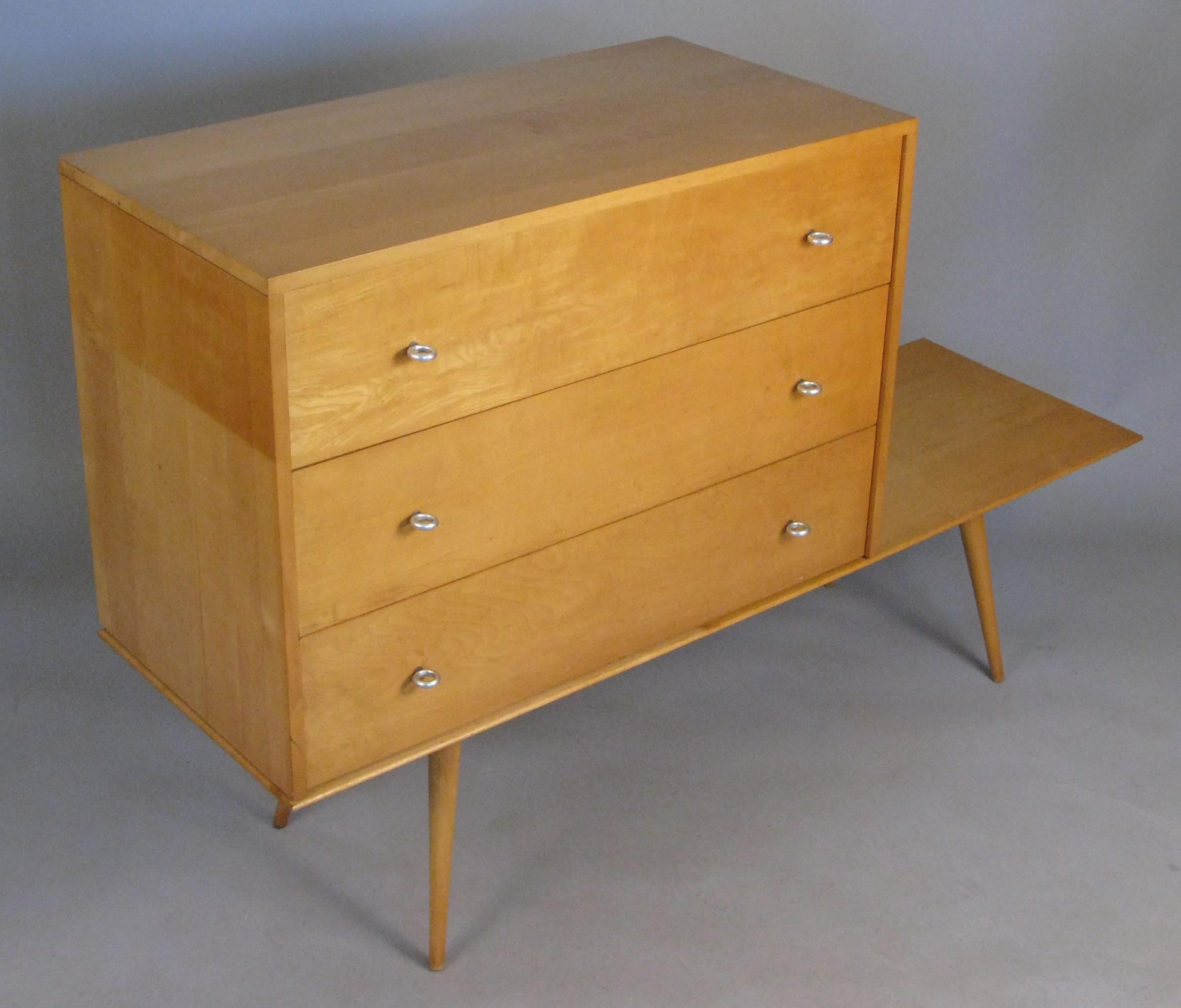 Mid-20th Century 1950s Chest with Aluminum Pulls by Paul McCobb