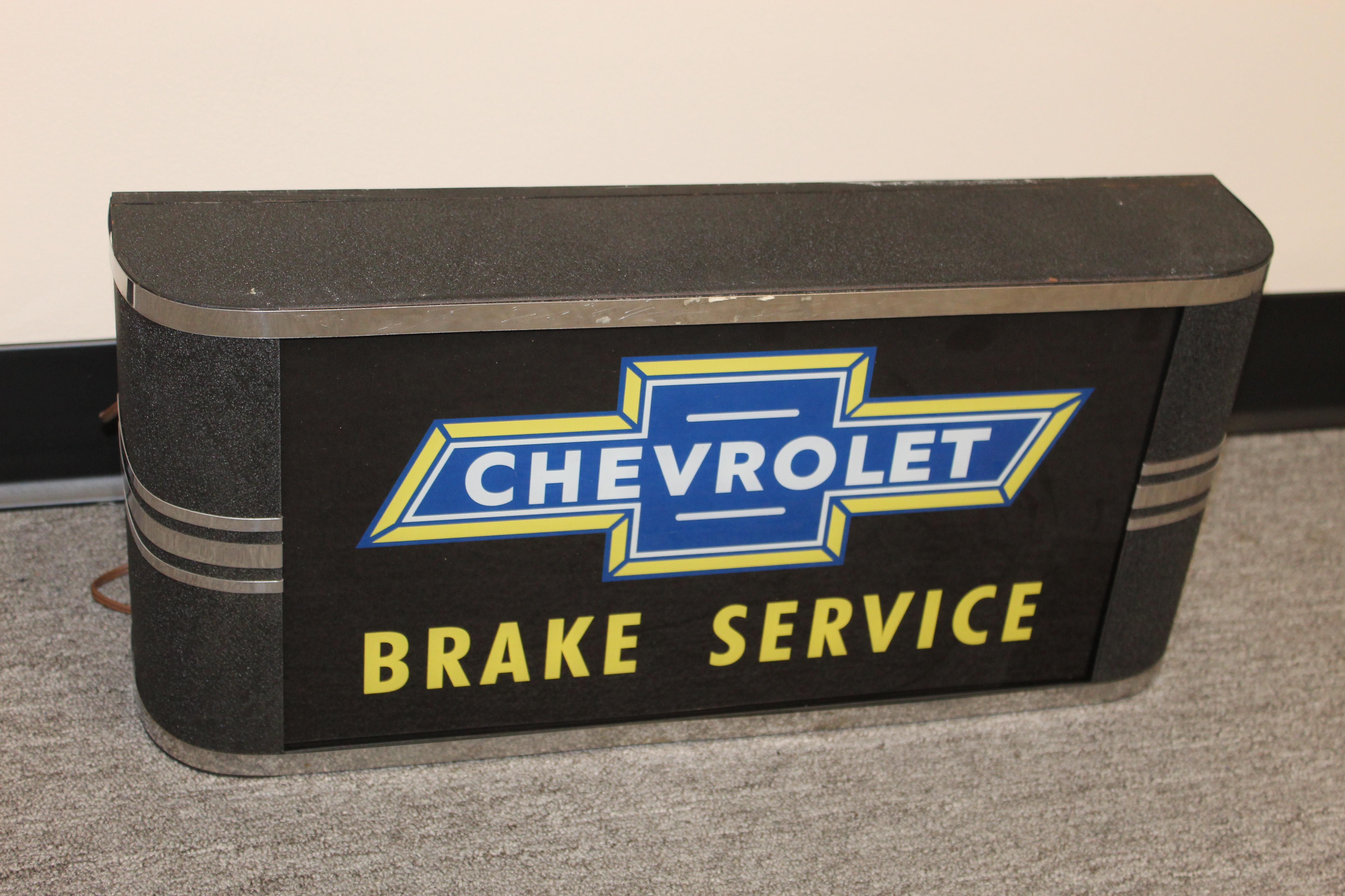 1950s Chevrolet Brake Service Department Sign In Fair Condition For Sale In Orange, CA