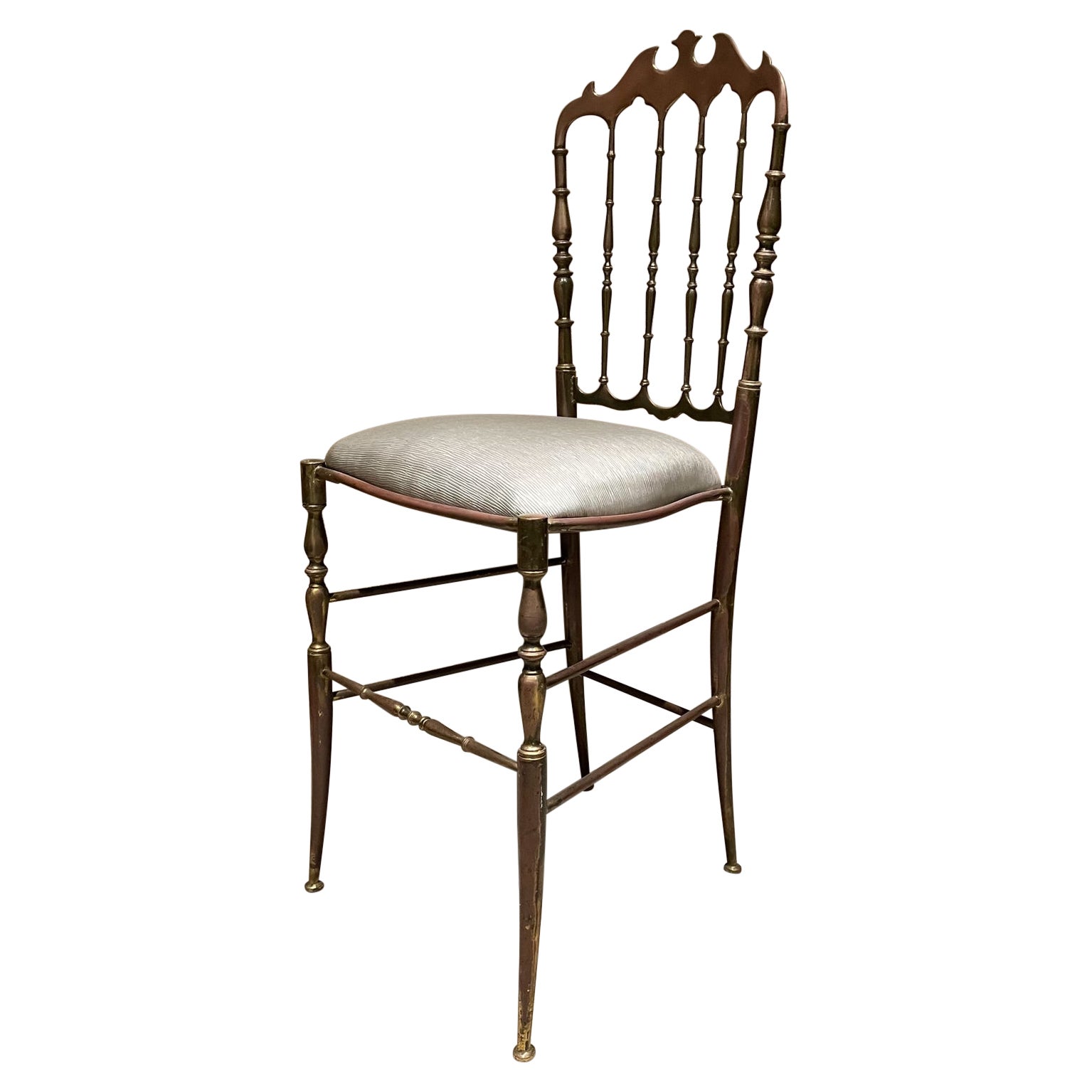 Sedia Chiavari anni '50 in bronzo Italia Mid-Century Modern Hollywood Regency