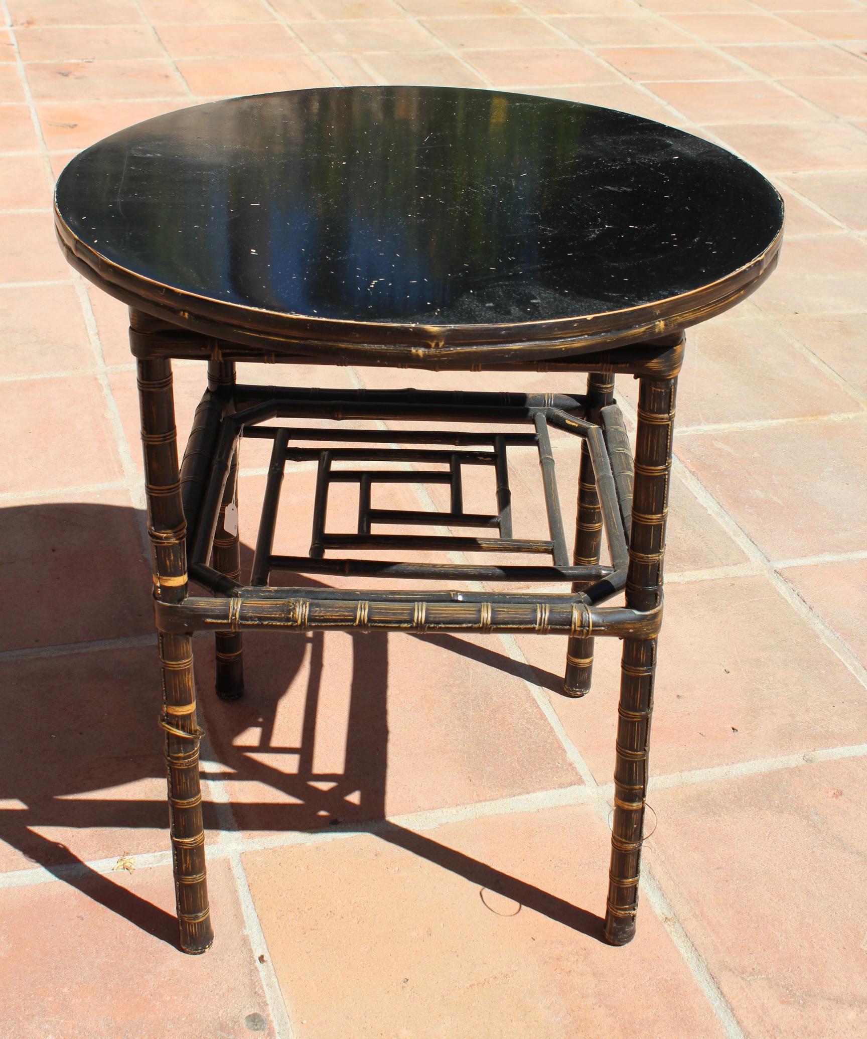 1950s Chinese bamboo side table.
