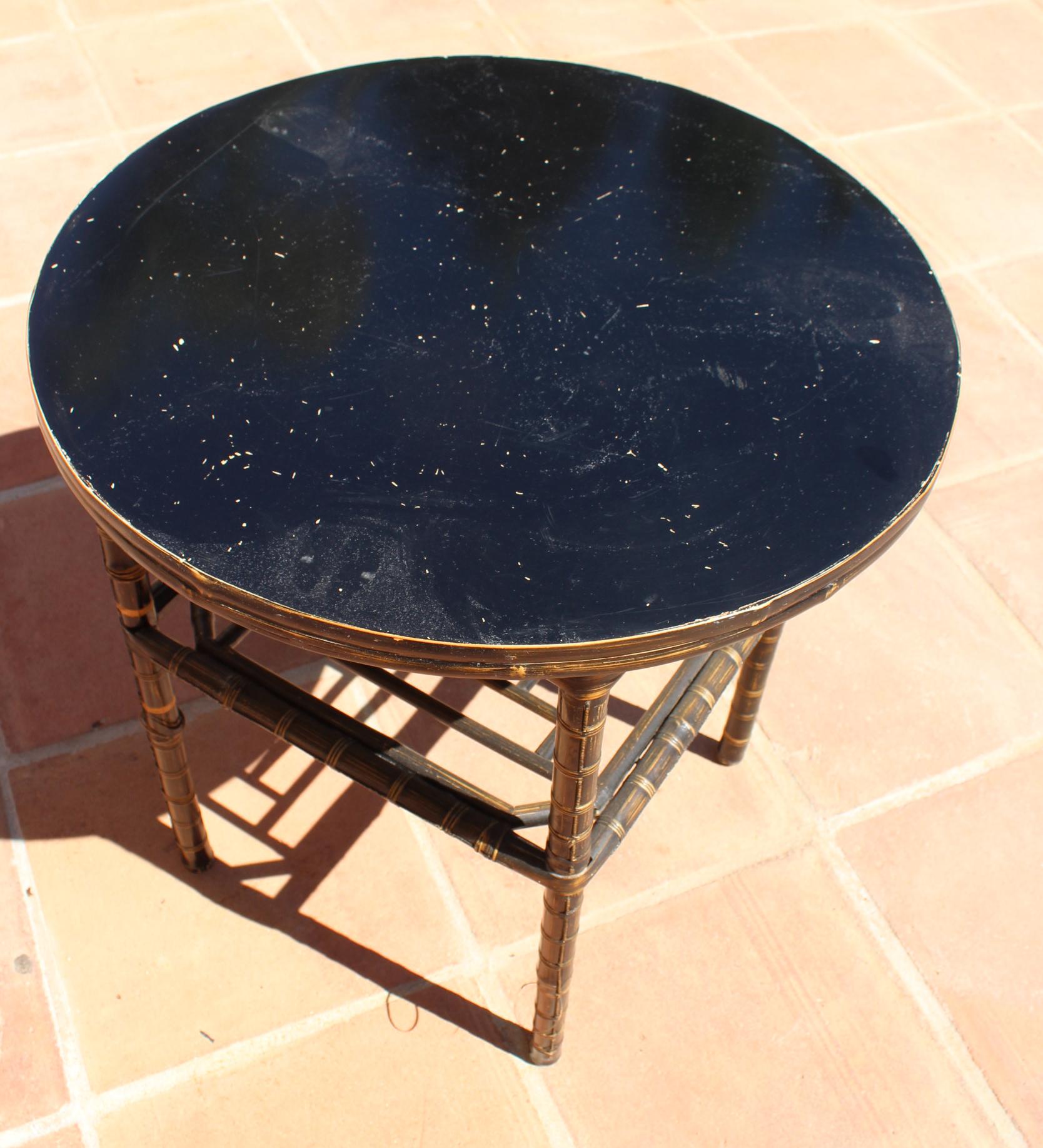 1950s Chinese Bamboo Side Table In Good Condition In Marbella, ES