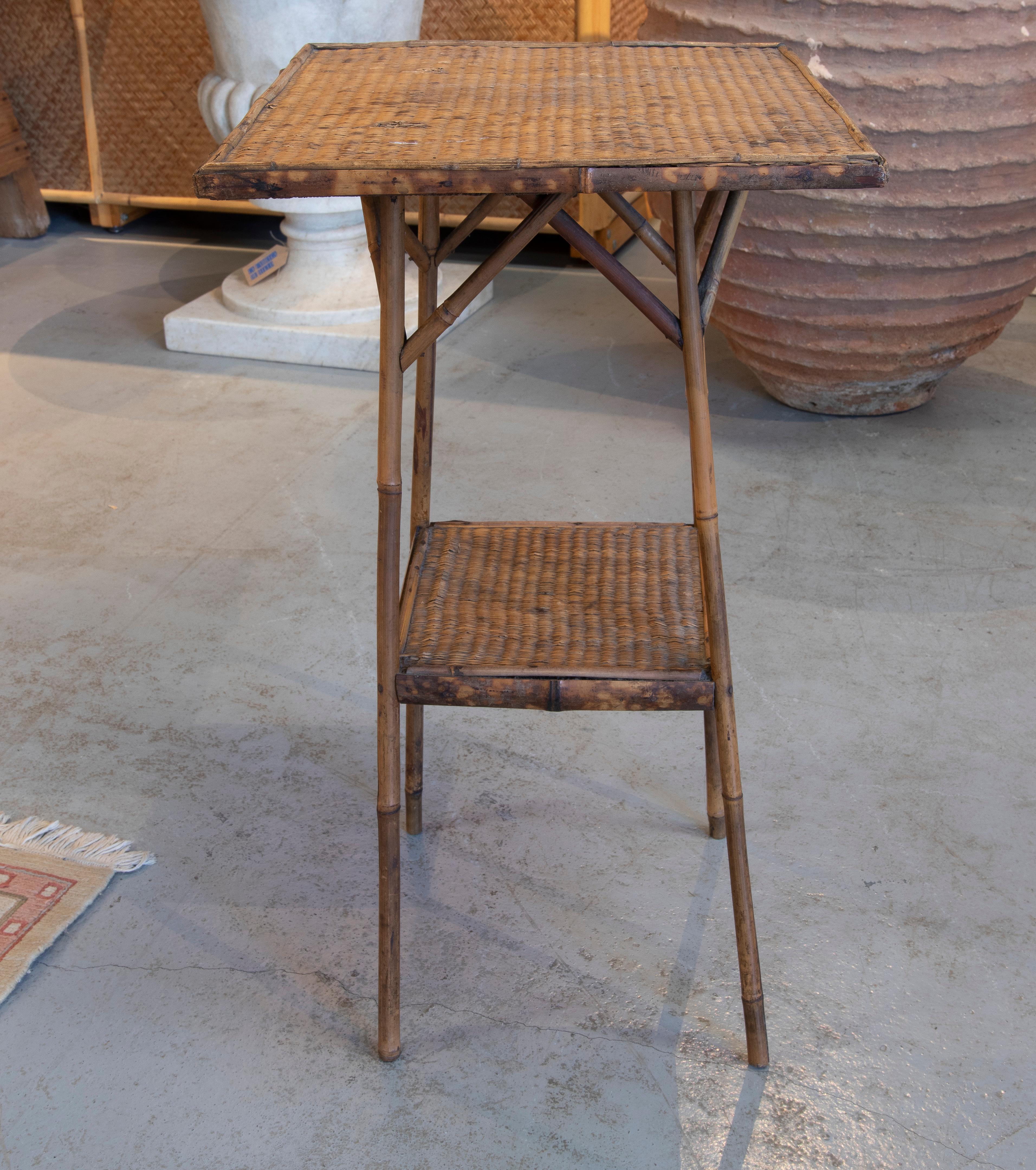 tall rattan side table