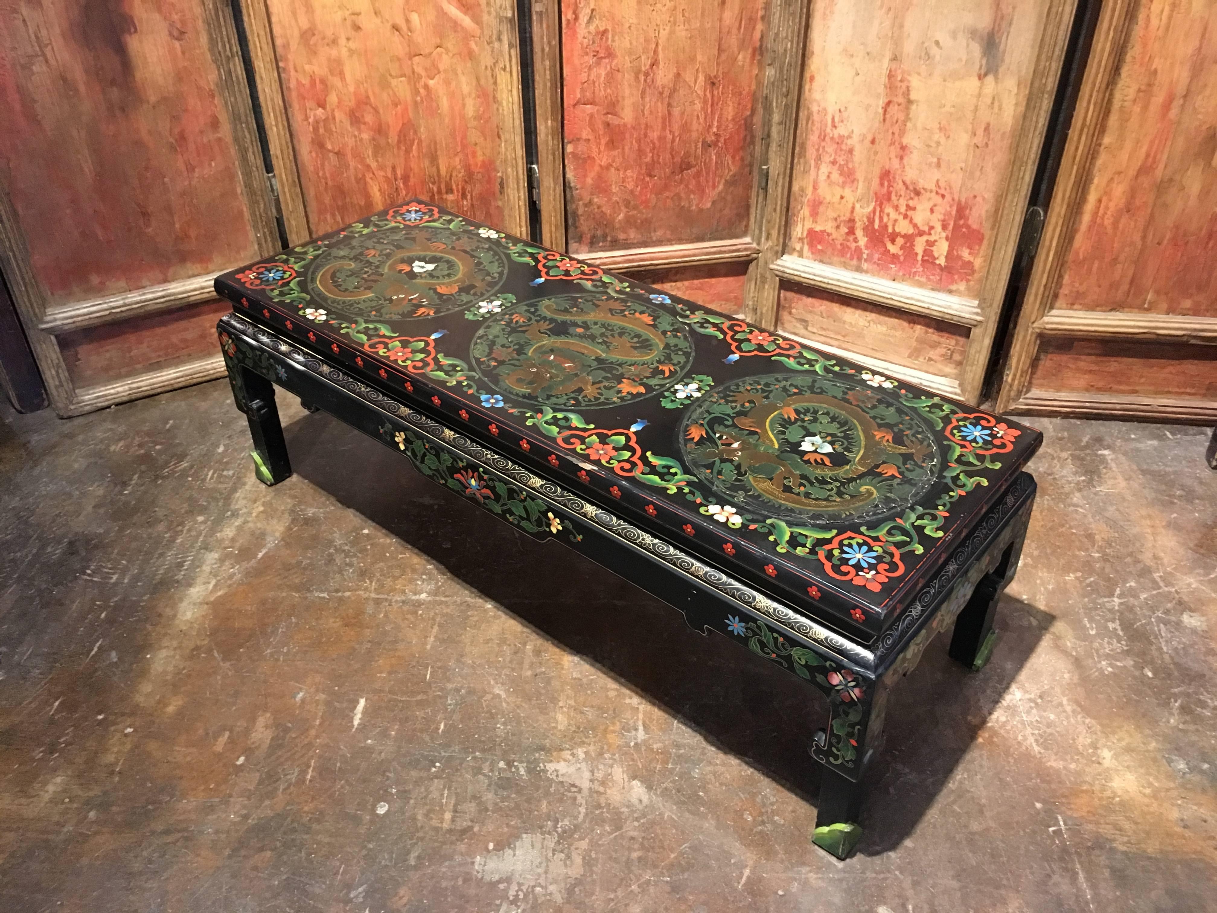 chinese black lacquer coffee table