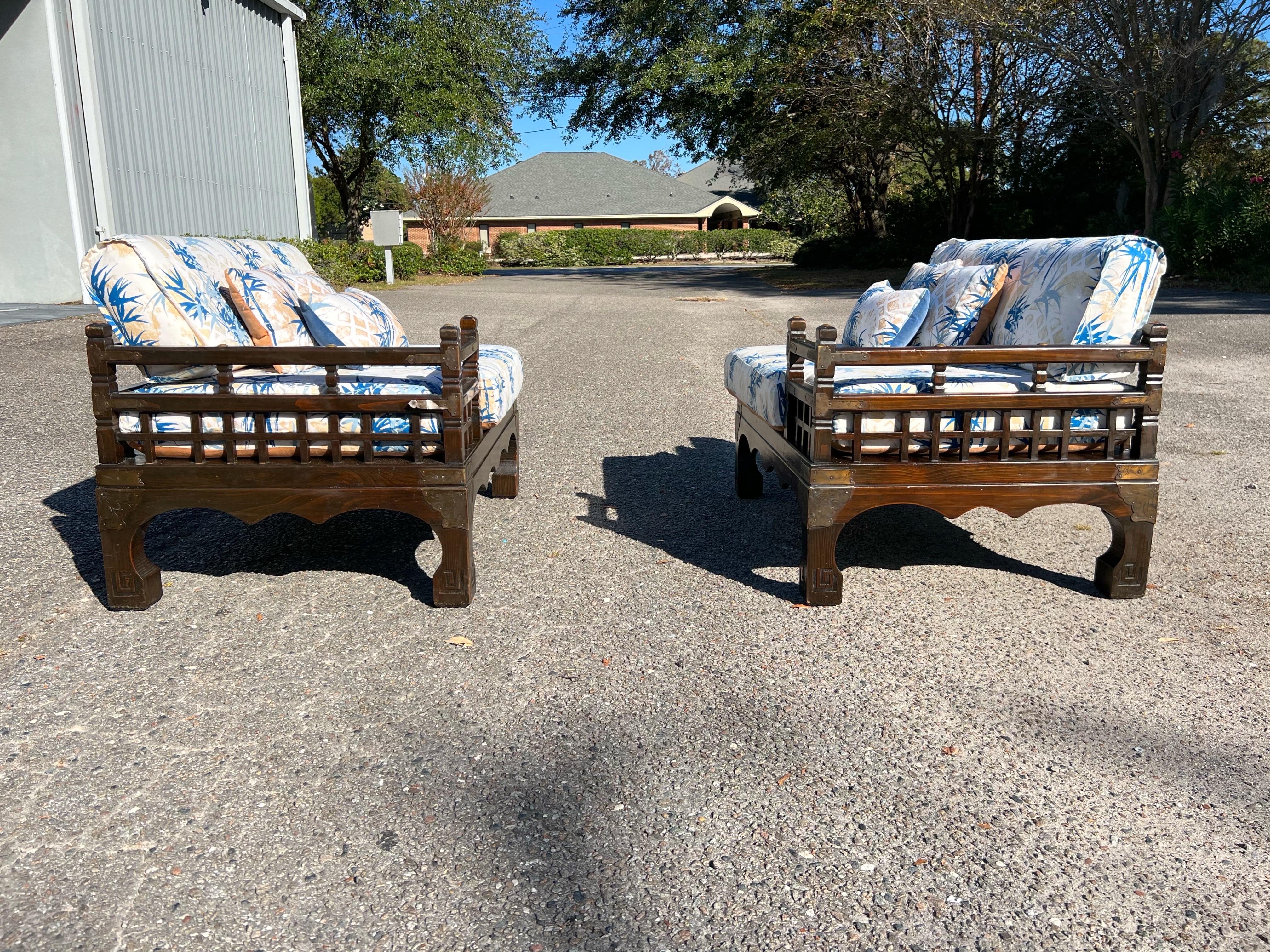 1950’s Chinese Carved Luohan Daybed Sectional With cushions and pillows - a Pair 6