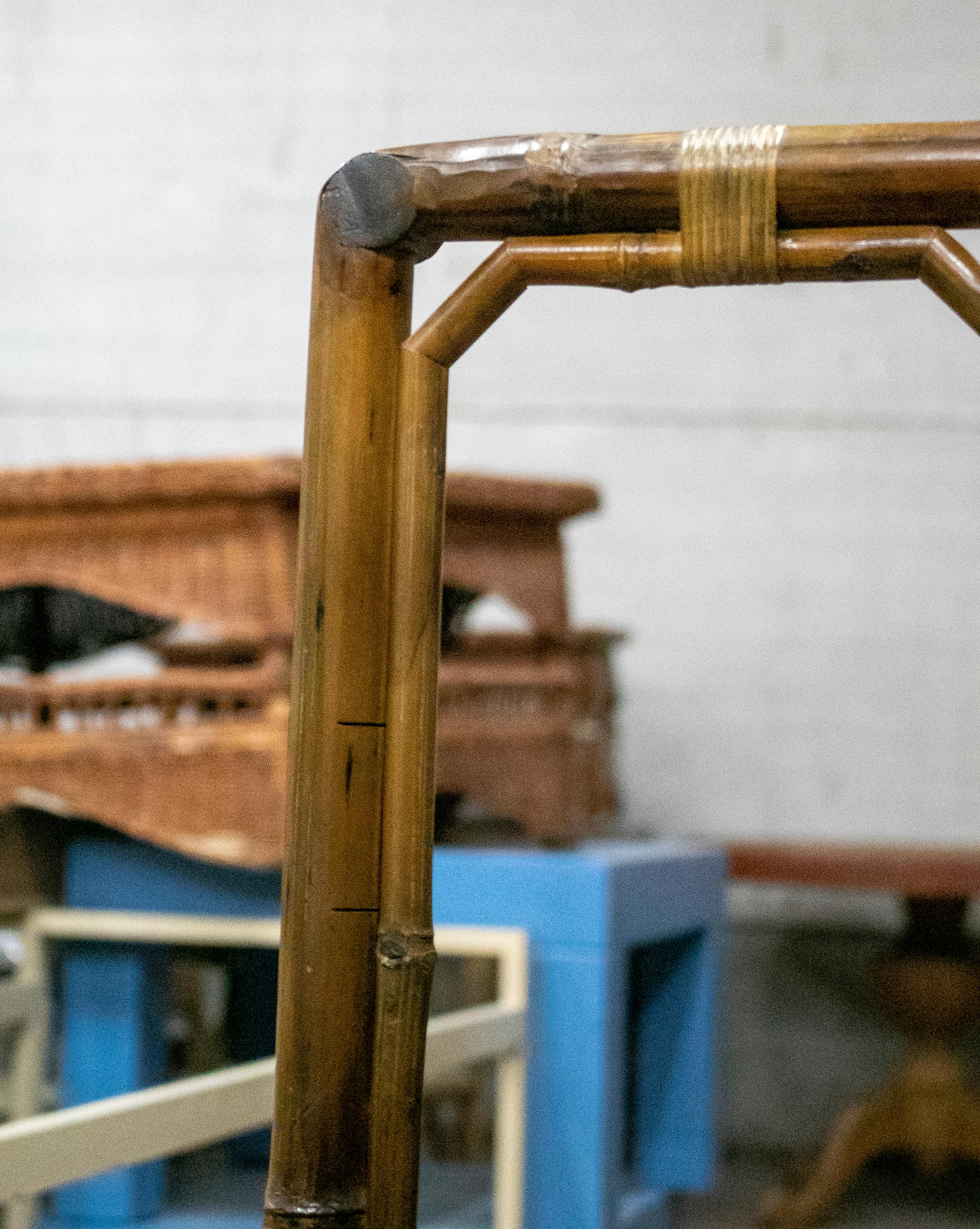 Sillón oriental chino de bambú de los años 50 Bambú en venta